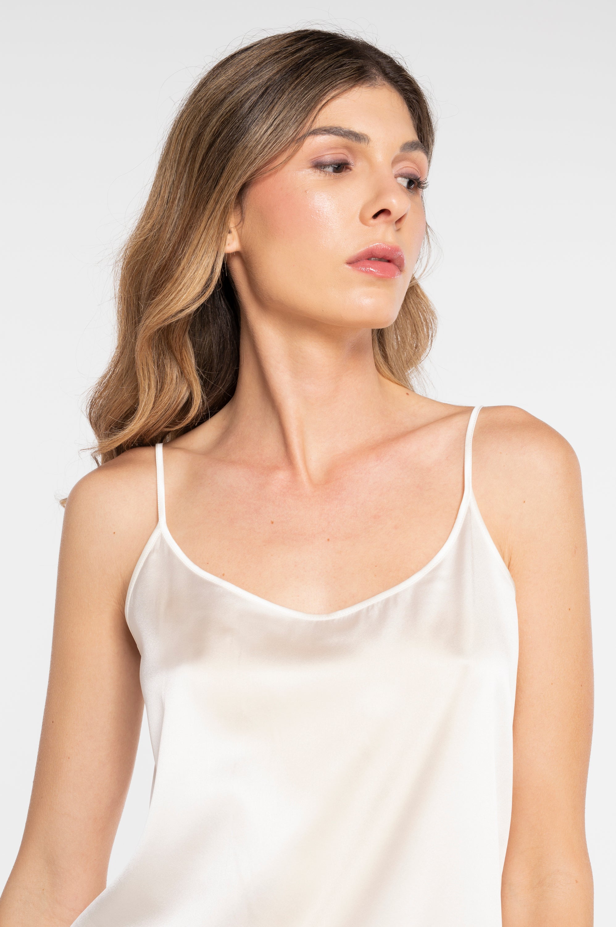 Spaghetti Top in Stretch silk 10305