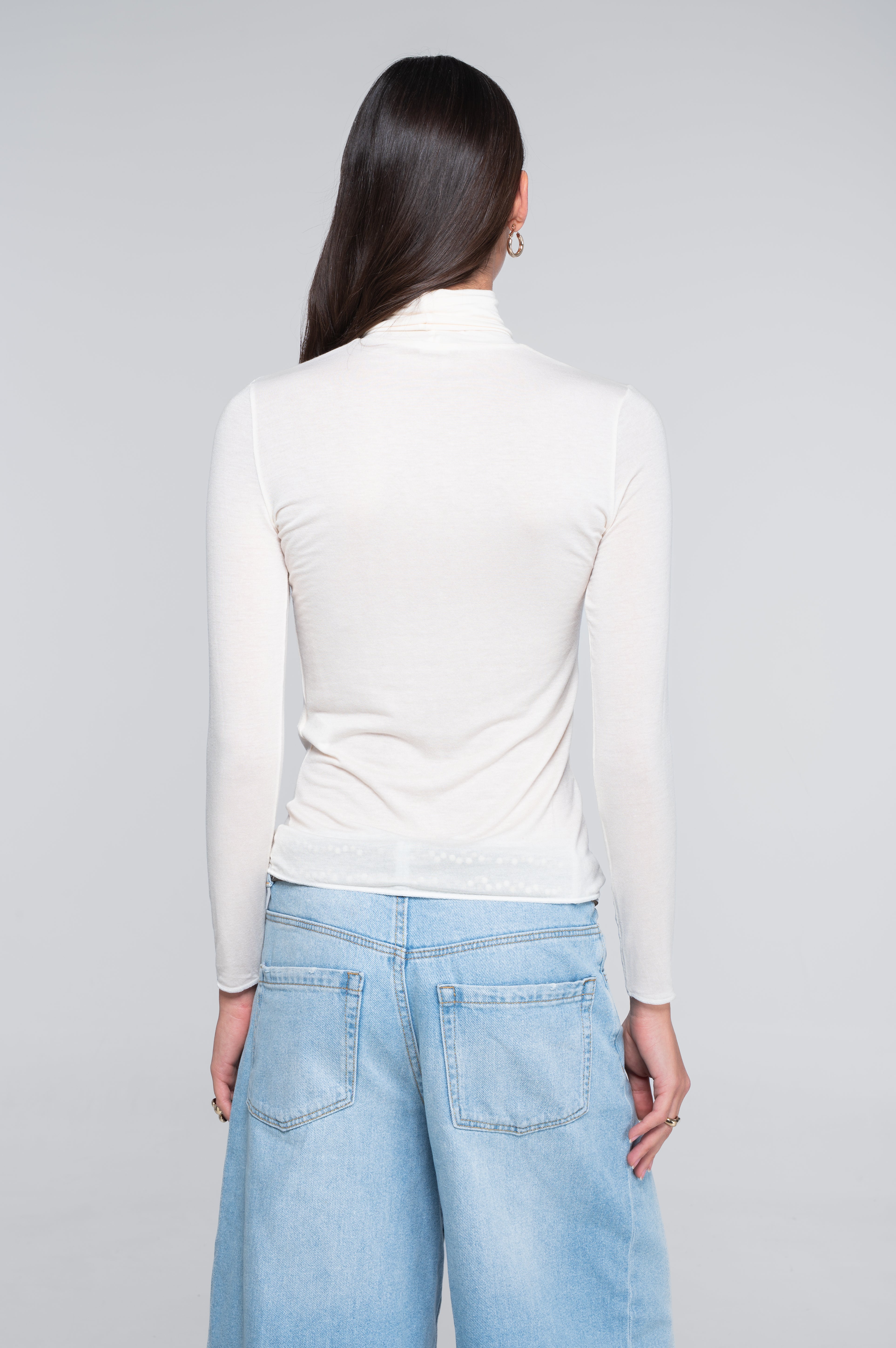 Modal cashmere long sleeves turtleneck shirt 1482