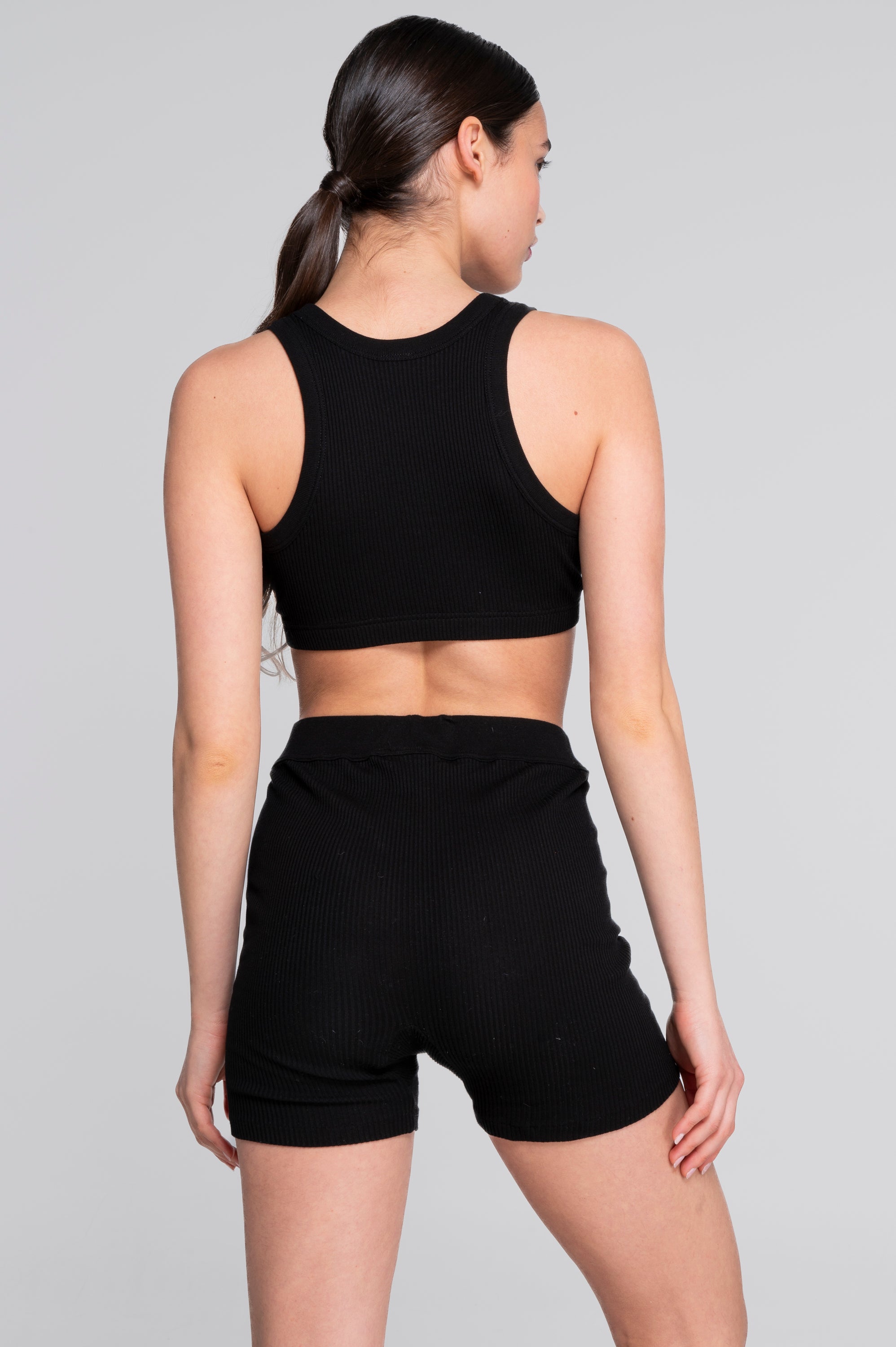 Cotton halterneck crop top 7168