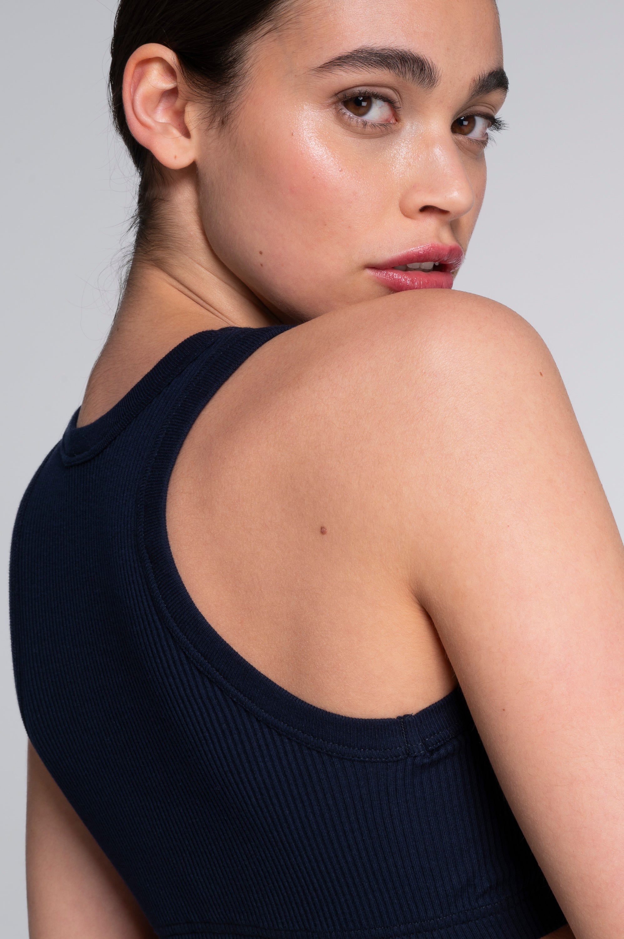 Cotton halterneck crop top 7168