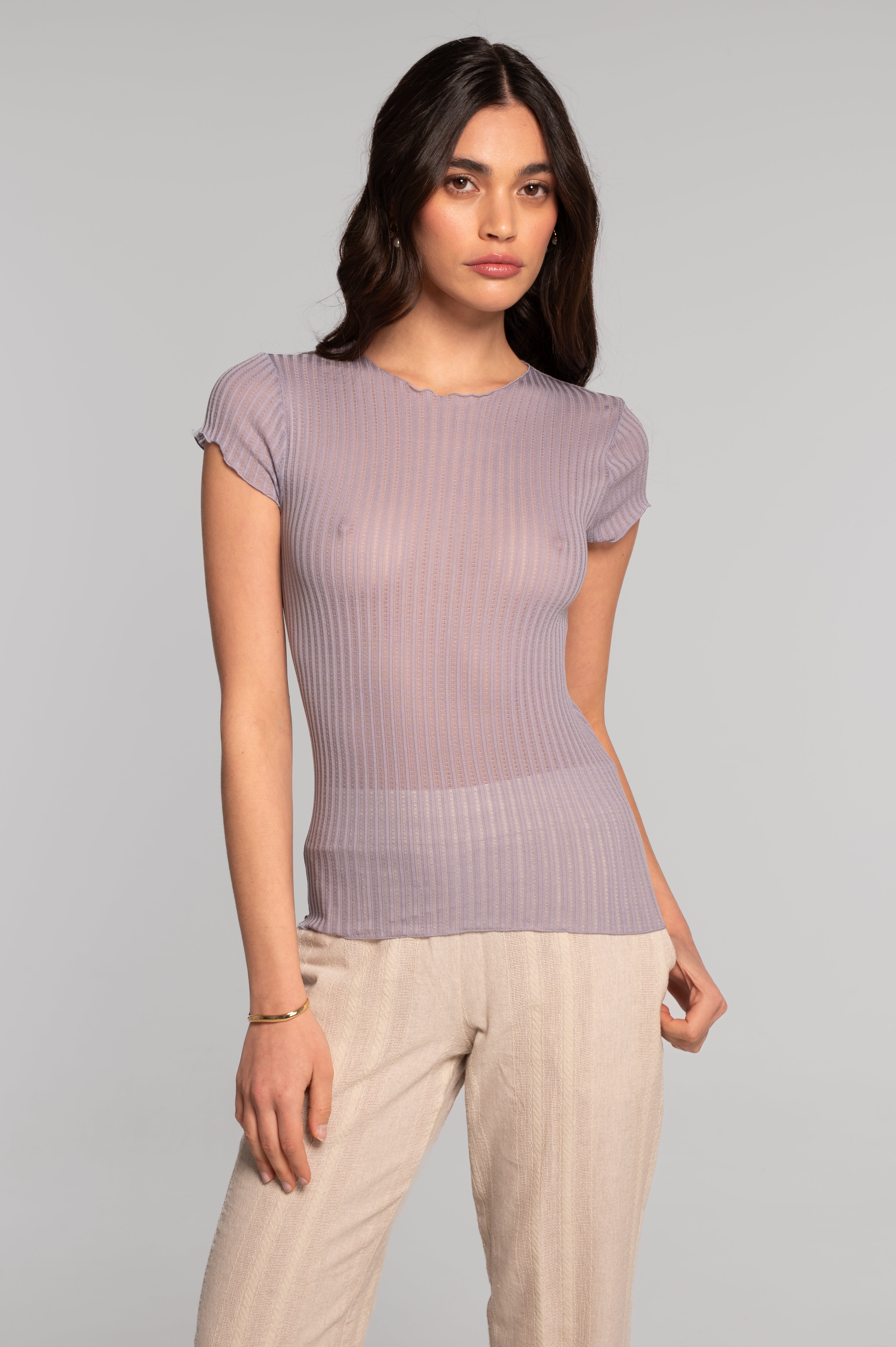 Short sleeves top in ajouré Filoscozia 3117