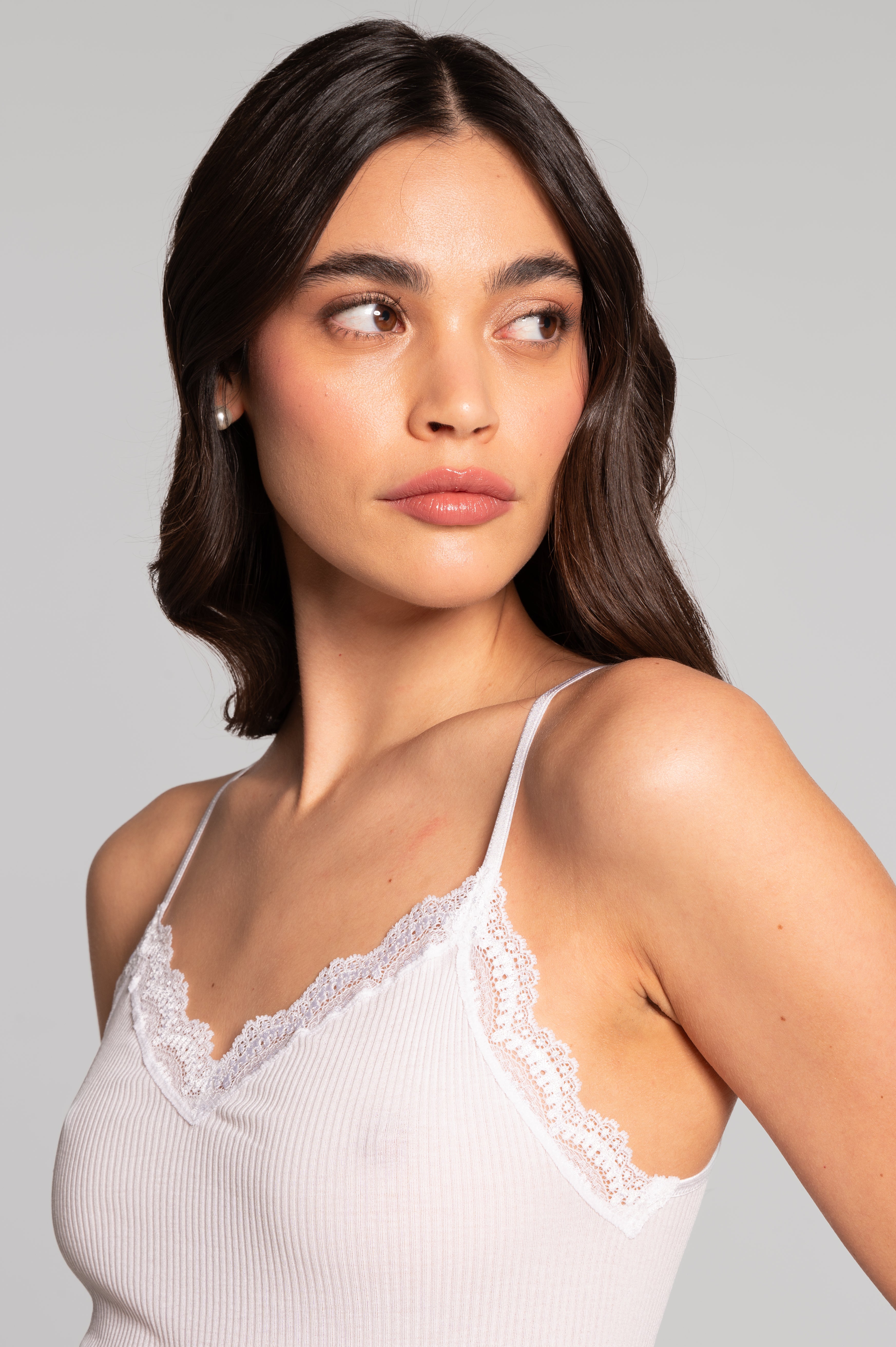 Filoscozia cotton and Leavers lace camisole top 3160