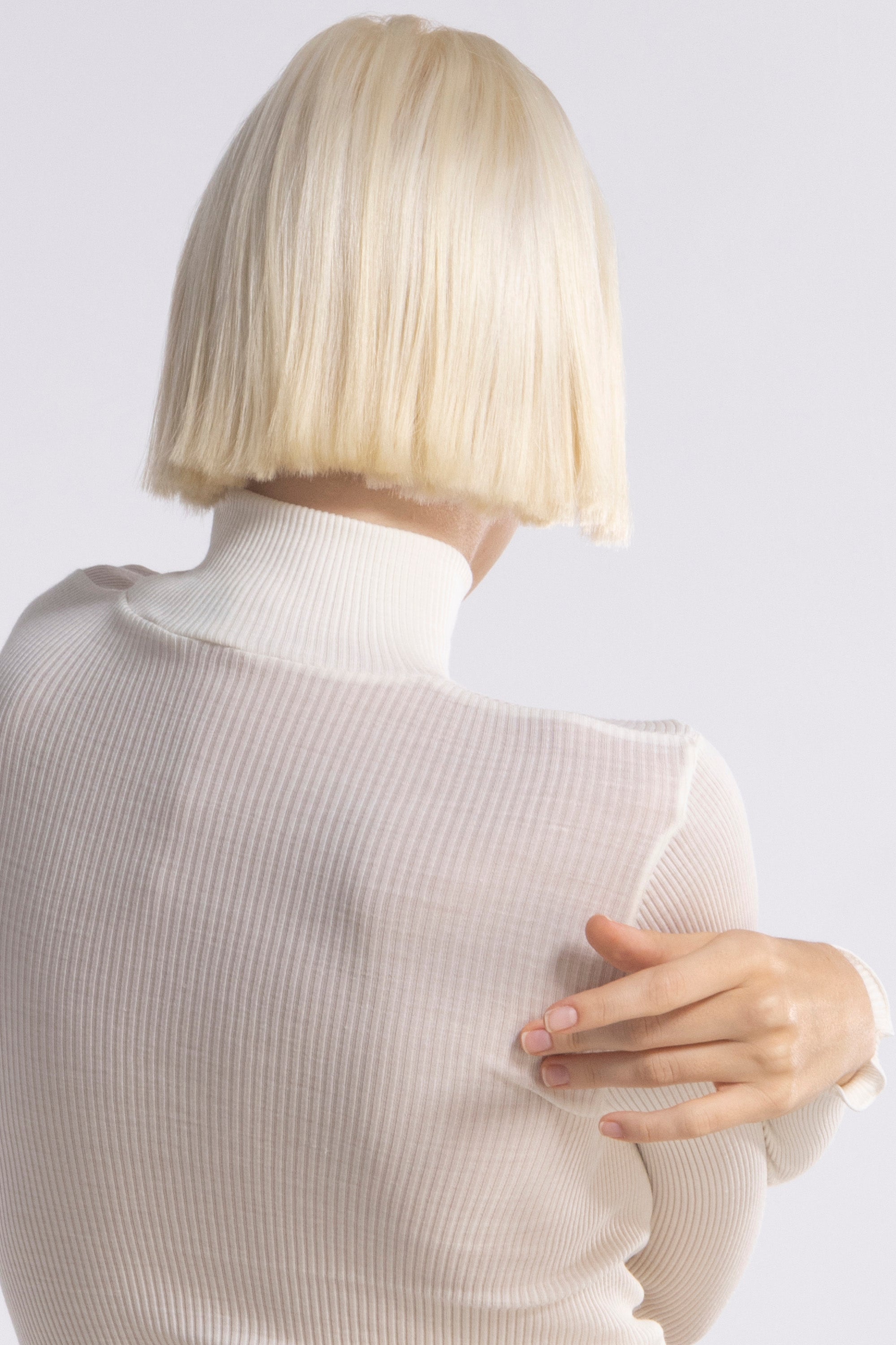 Tubolar Long Sleeves Mock Turtleneck Wool and Silk 3429 - Oscalito