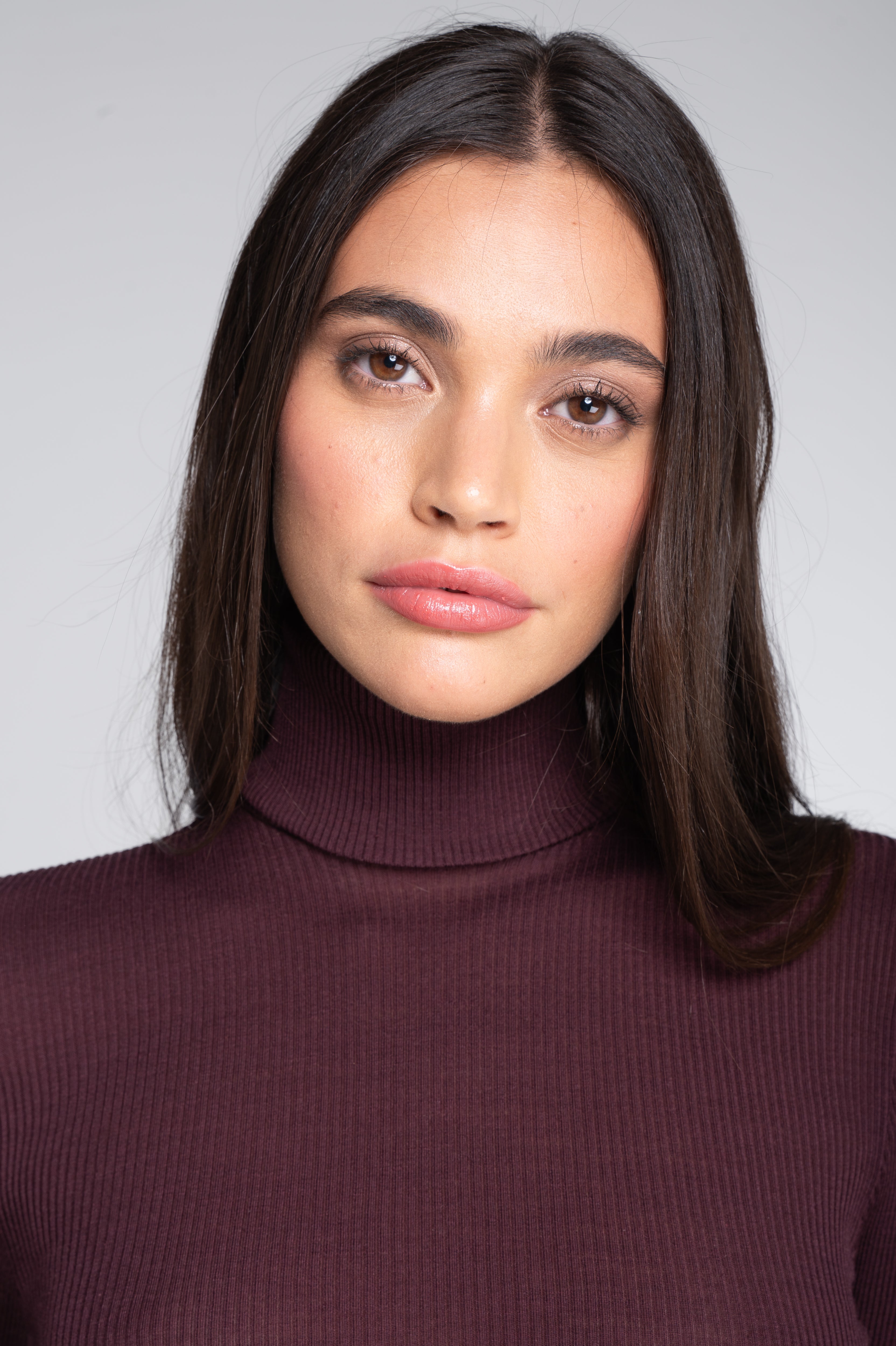 Wool and silk long sleeves turtleneck shirt 3438