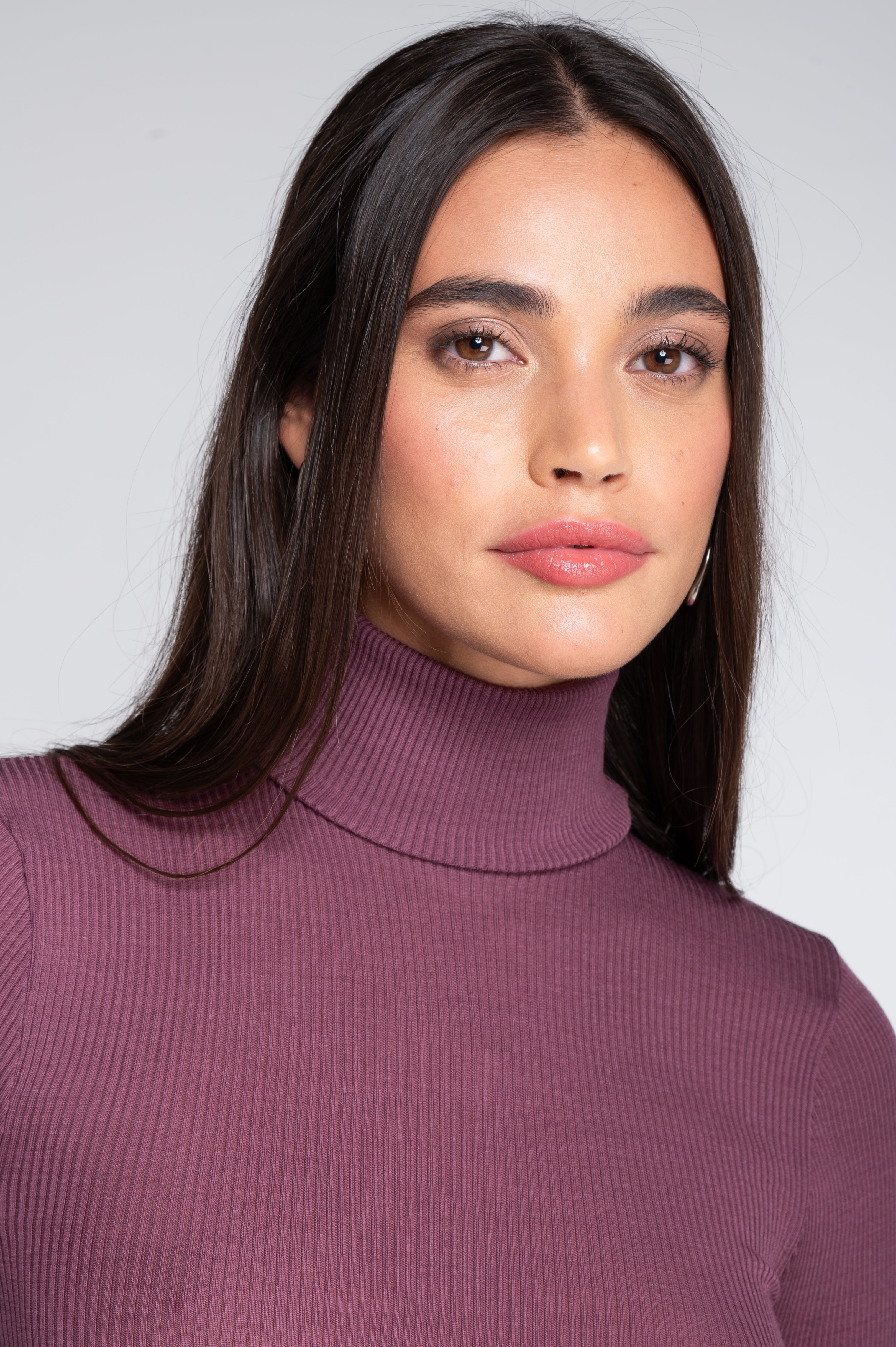 Wool and silk long sleeves turtleneck shirt 3438