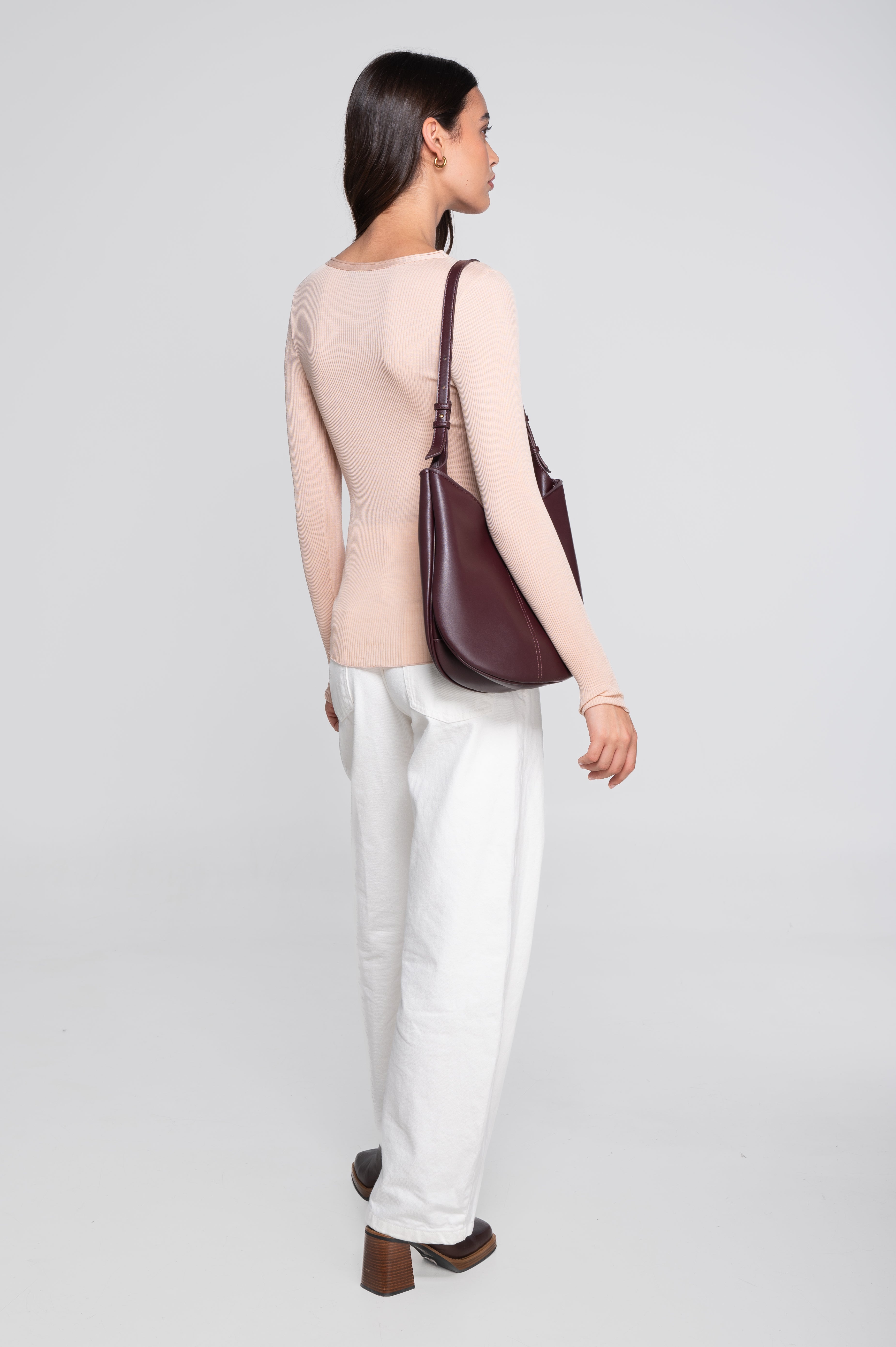 Wool and silk long sleeves roundneck shirt 3446R