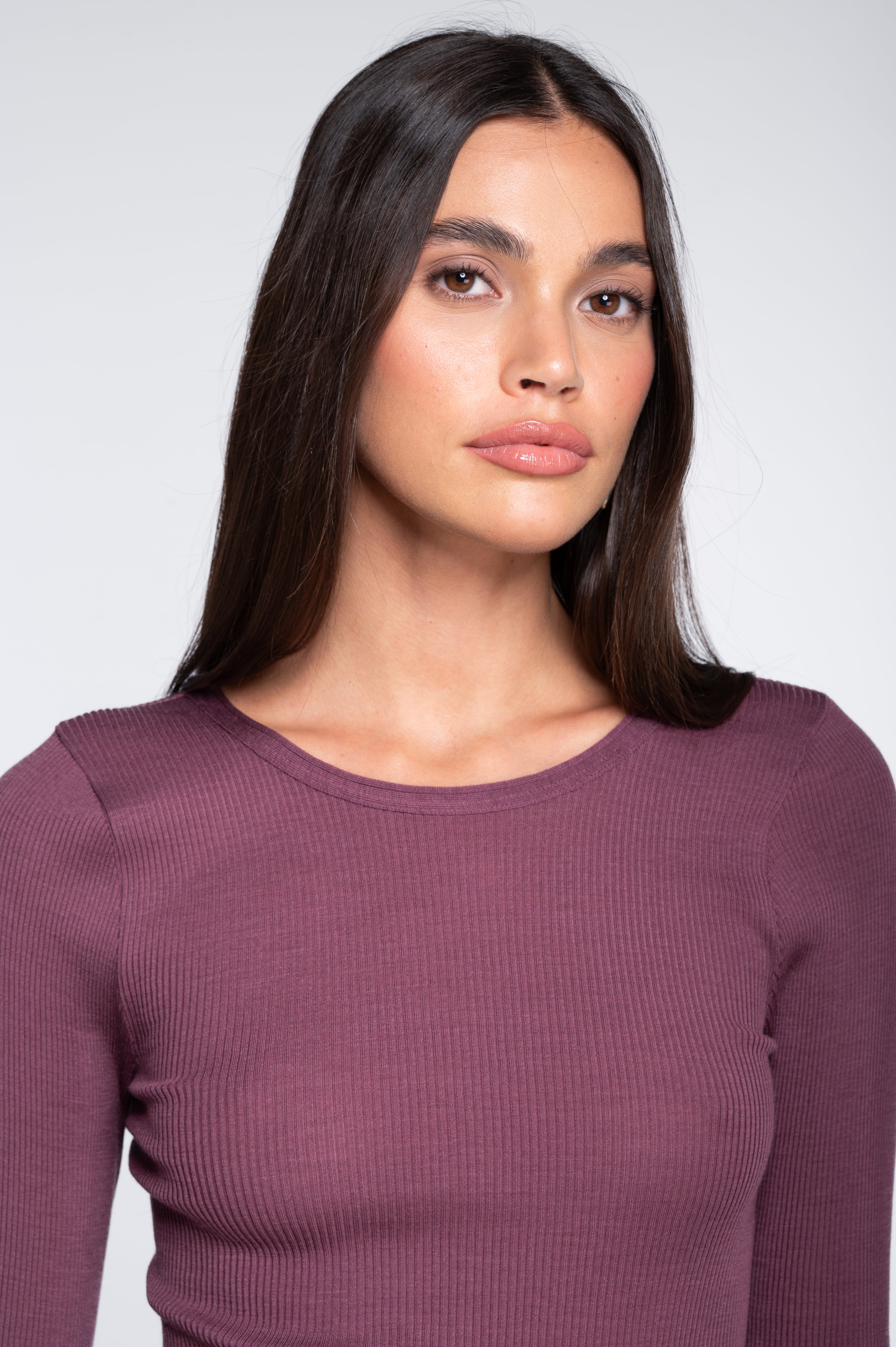 Wool and silk long sleeves roundneck shirt 3446R