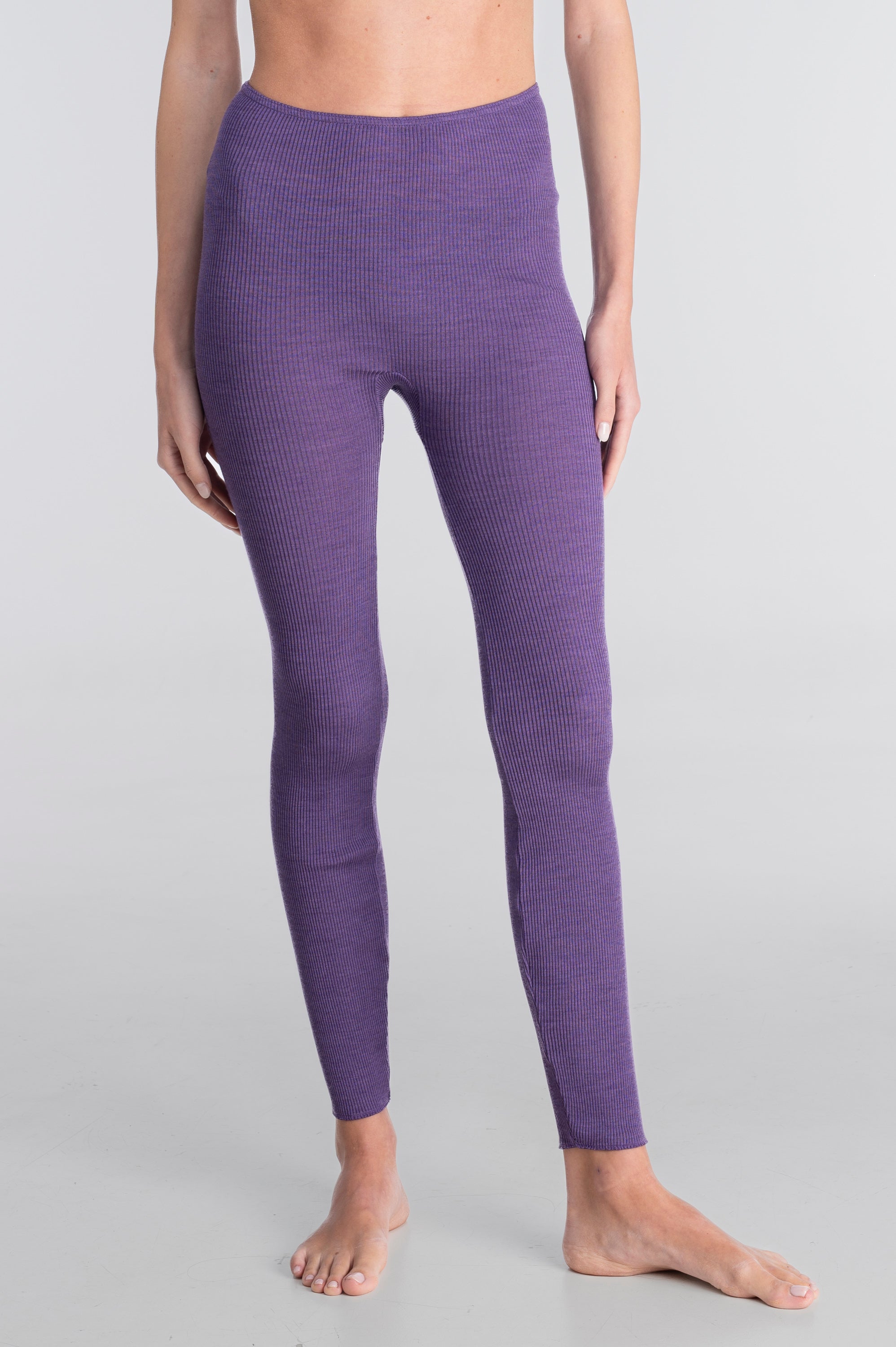 Wool and silk tubolar ribbed leggings 3449