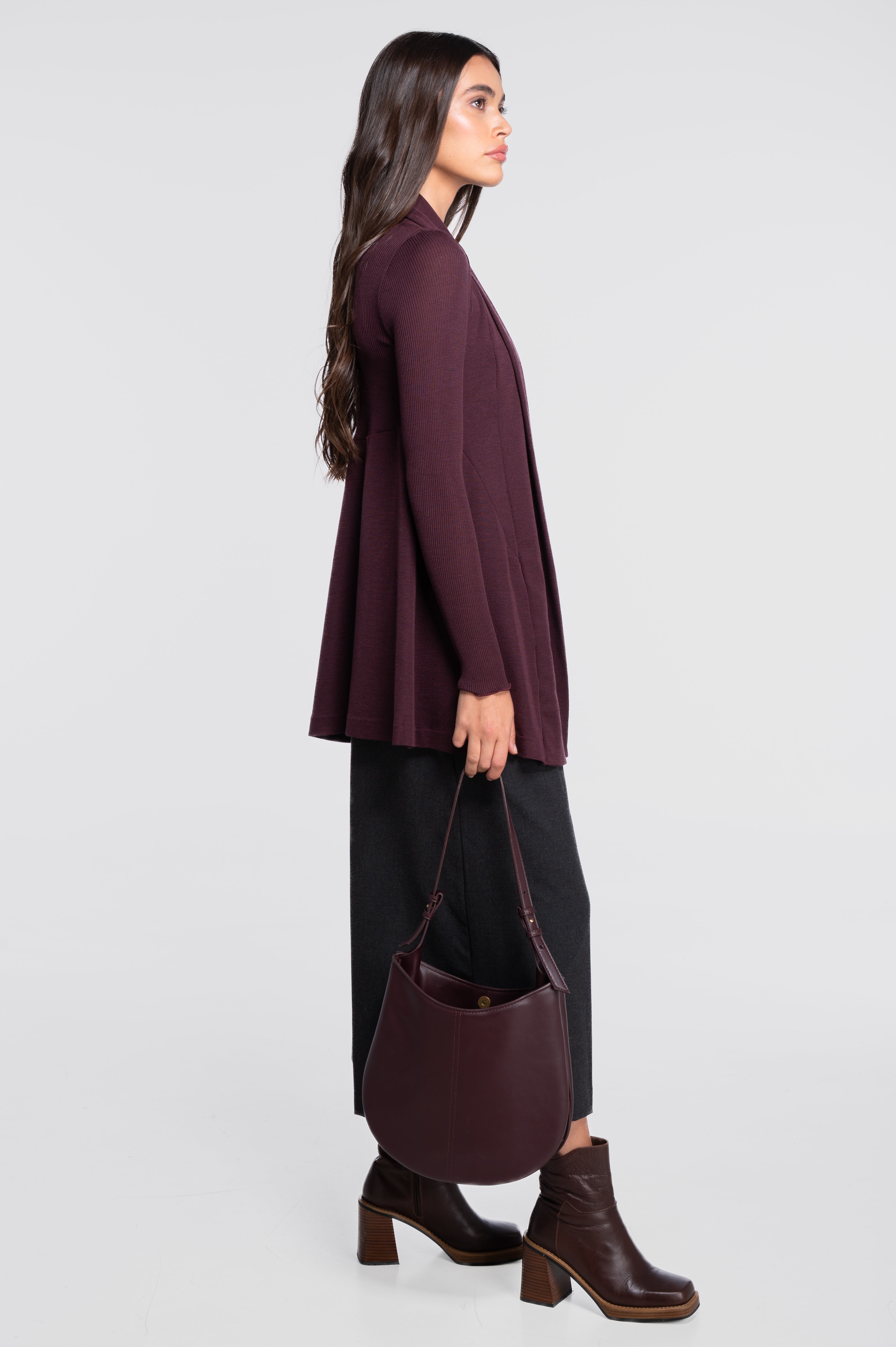 Wool and silk long sleeves cardigan 3463