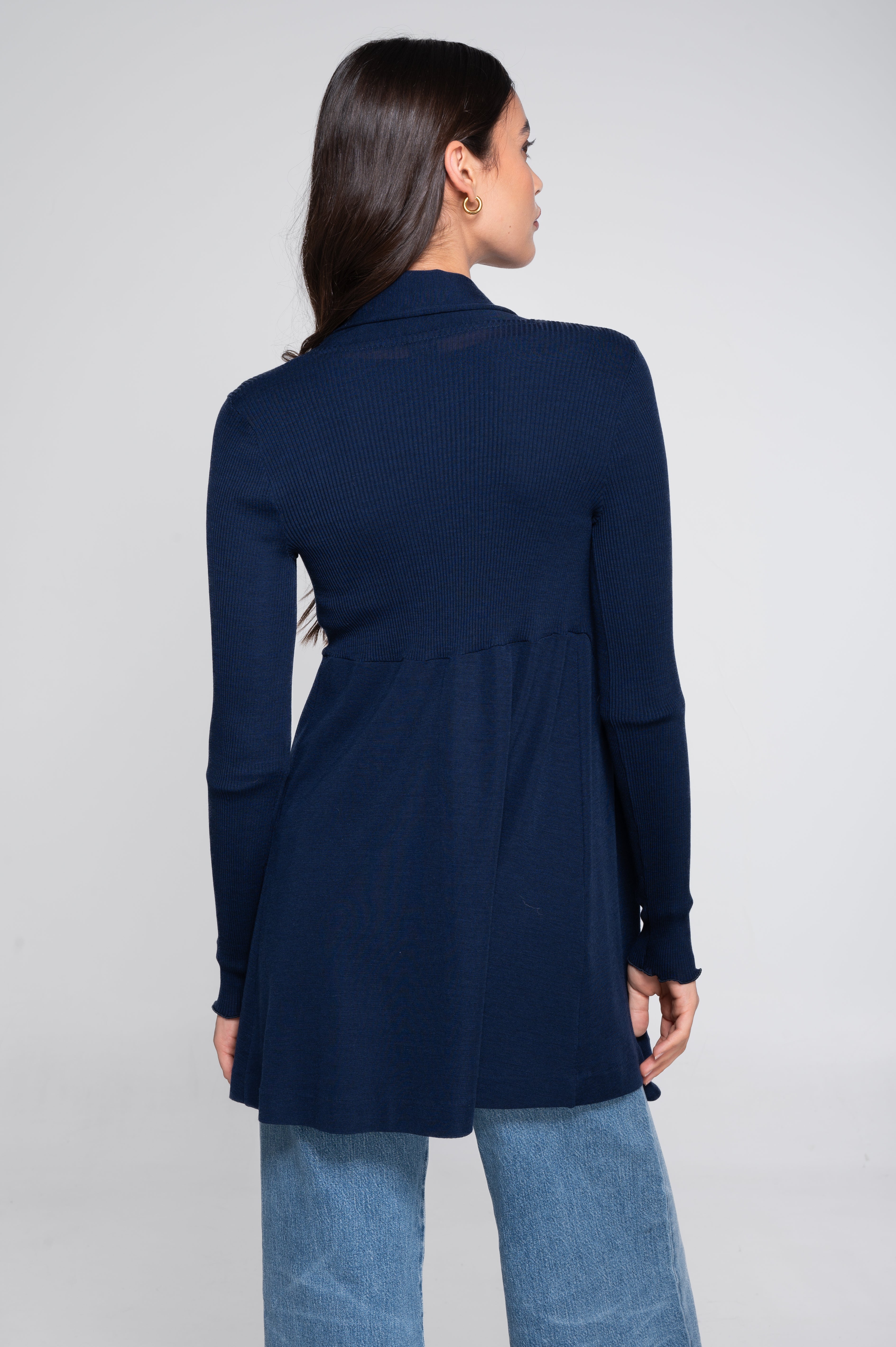 Wool and silk long sleeves cardigan 3463