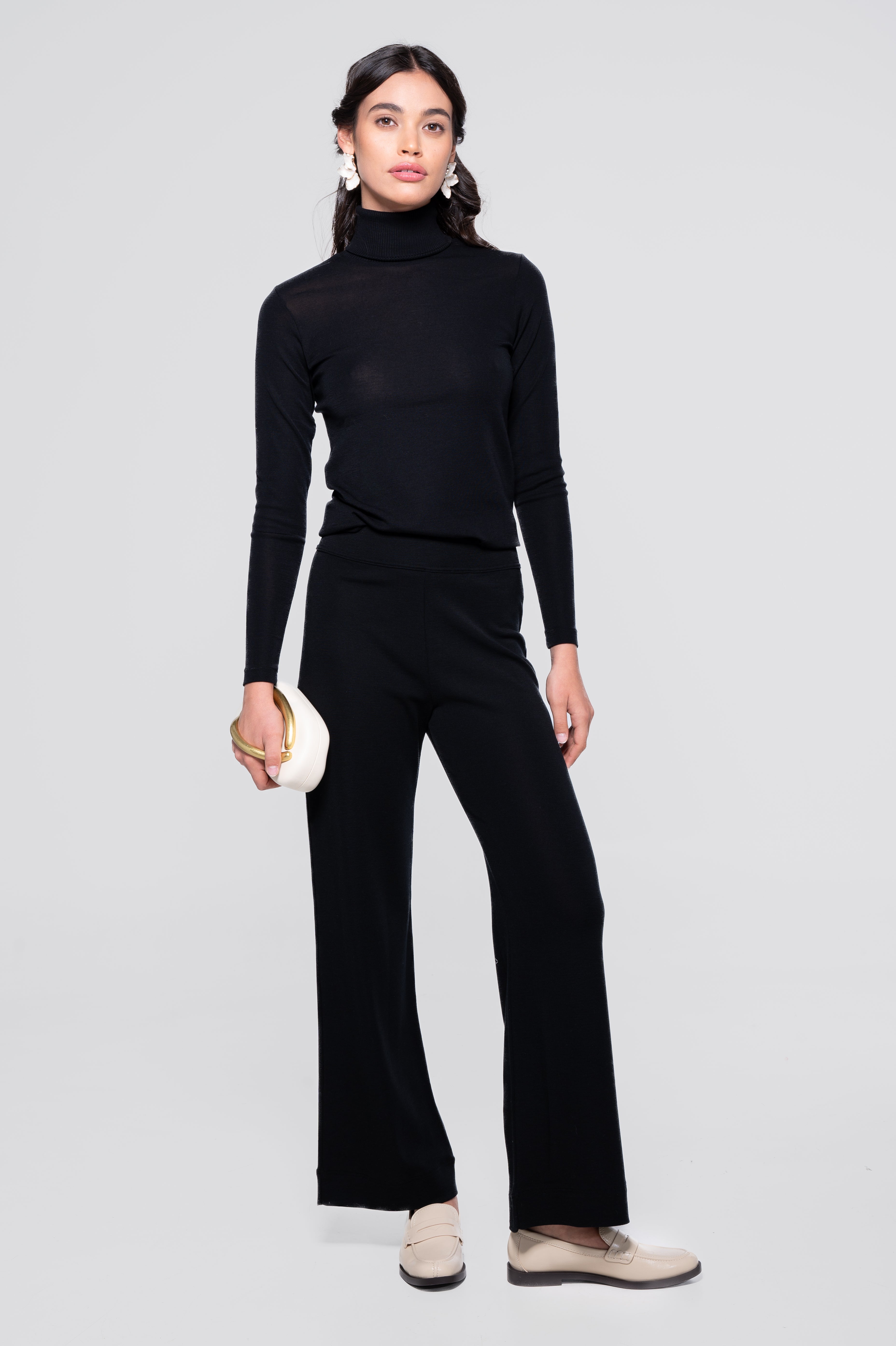 Wide-leg wool and silk trousers 5681