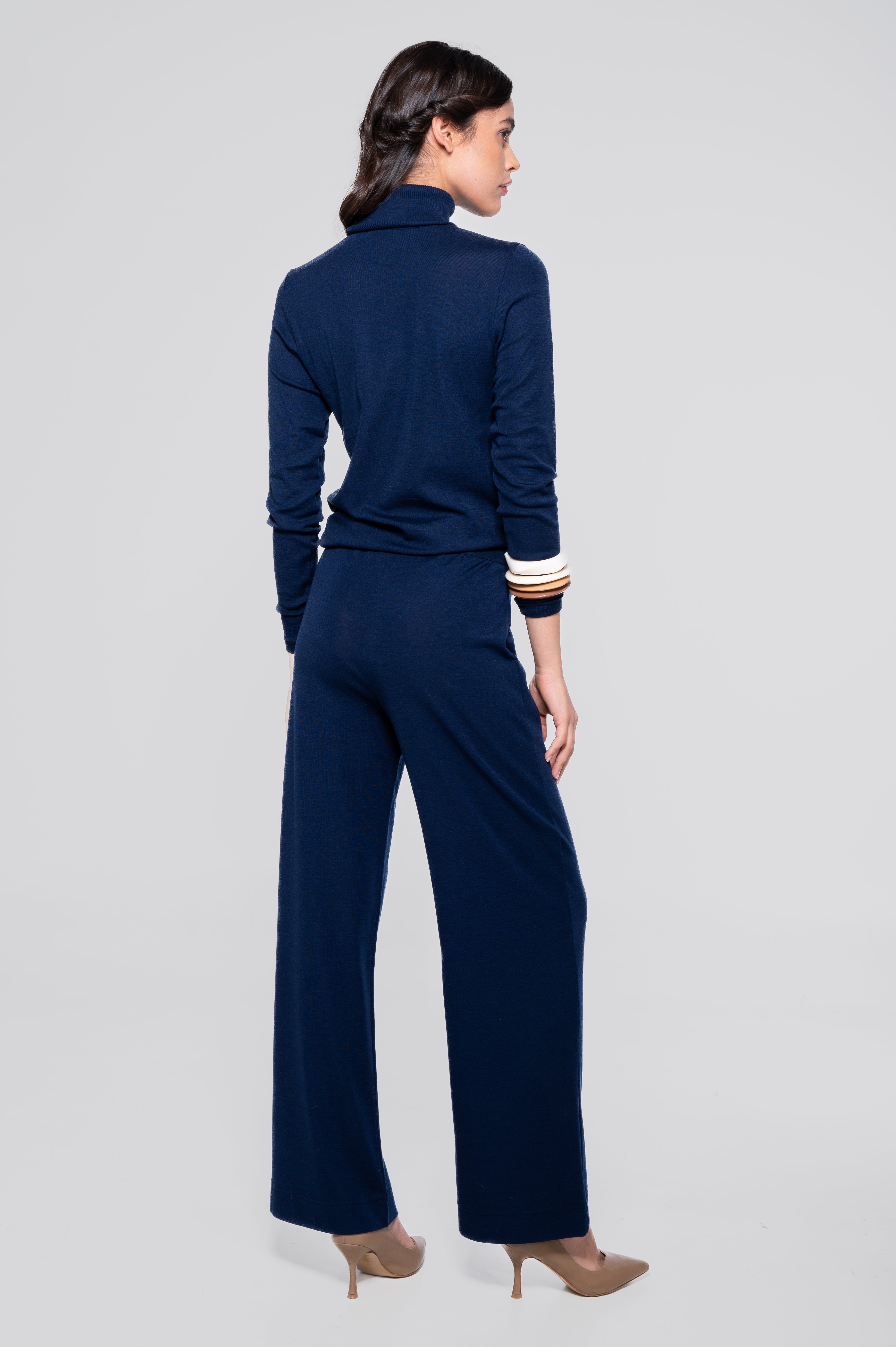 Wide-leg wool and silk trousers 5681