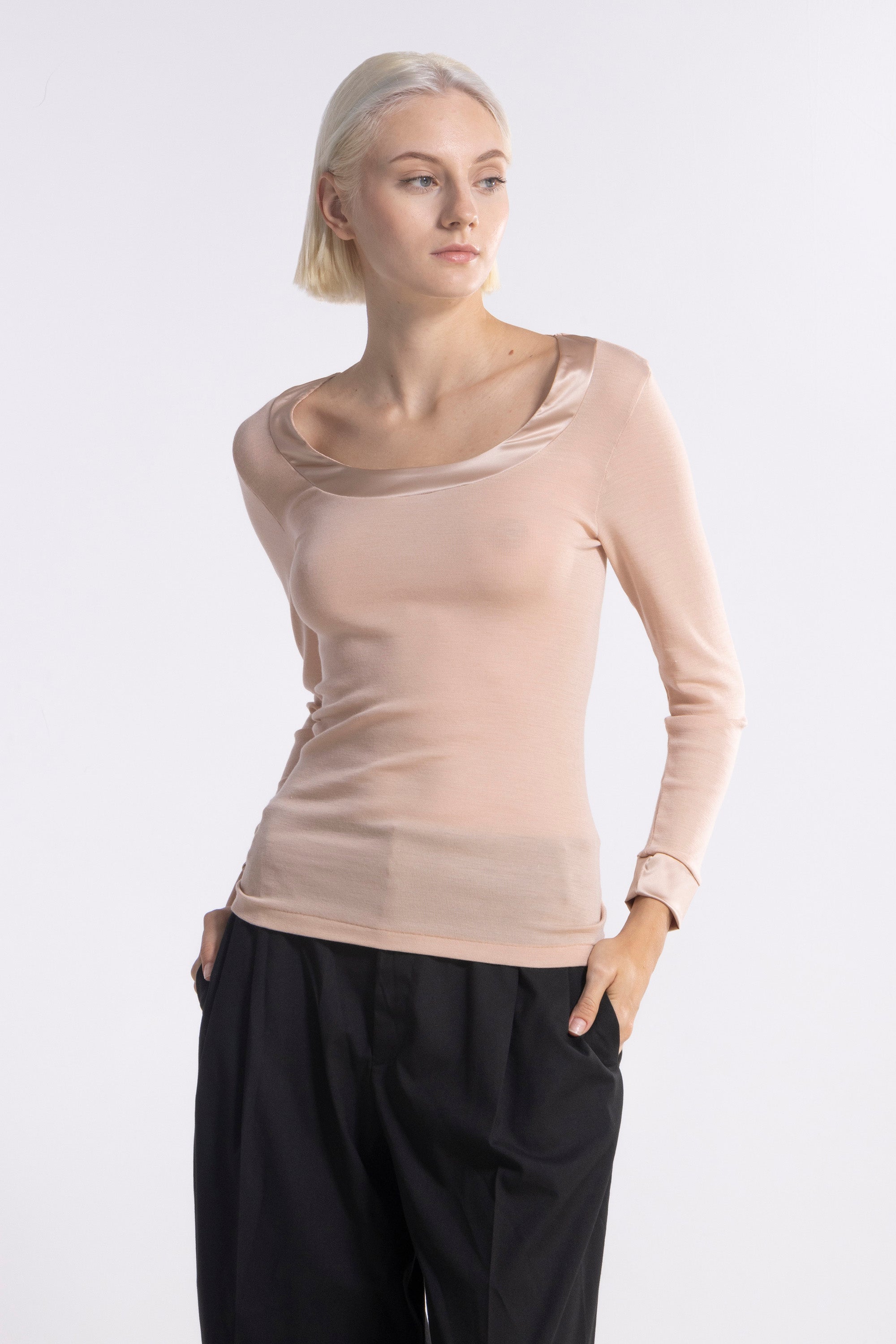 Longsleeves Woman Wool and Silk Shirt 4258 - Oscalito