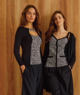 Sleeveless Jacquard fabric Wool&Silk 5630