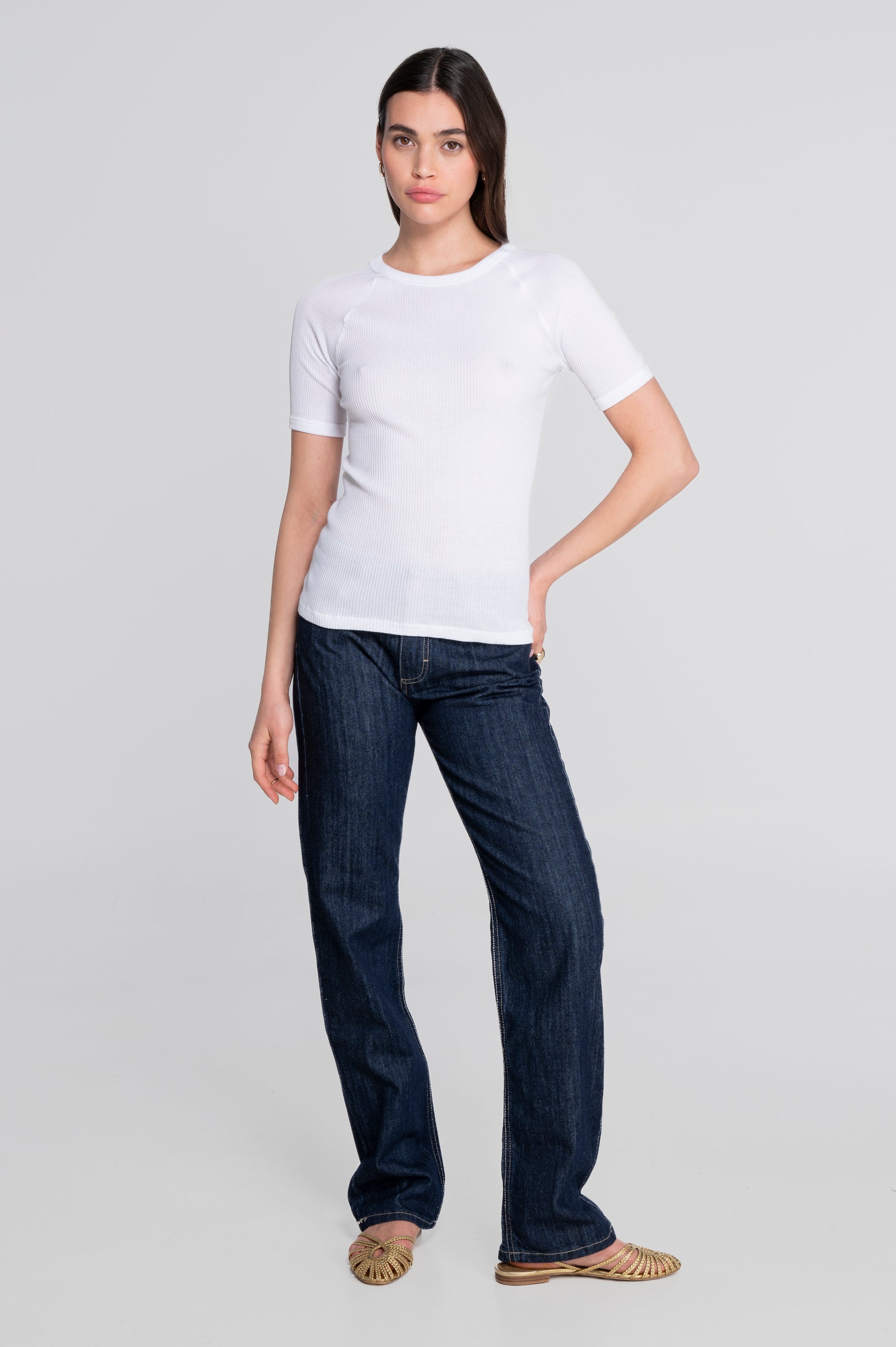 Cotton round neck T-shirt 7163