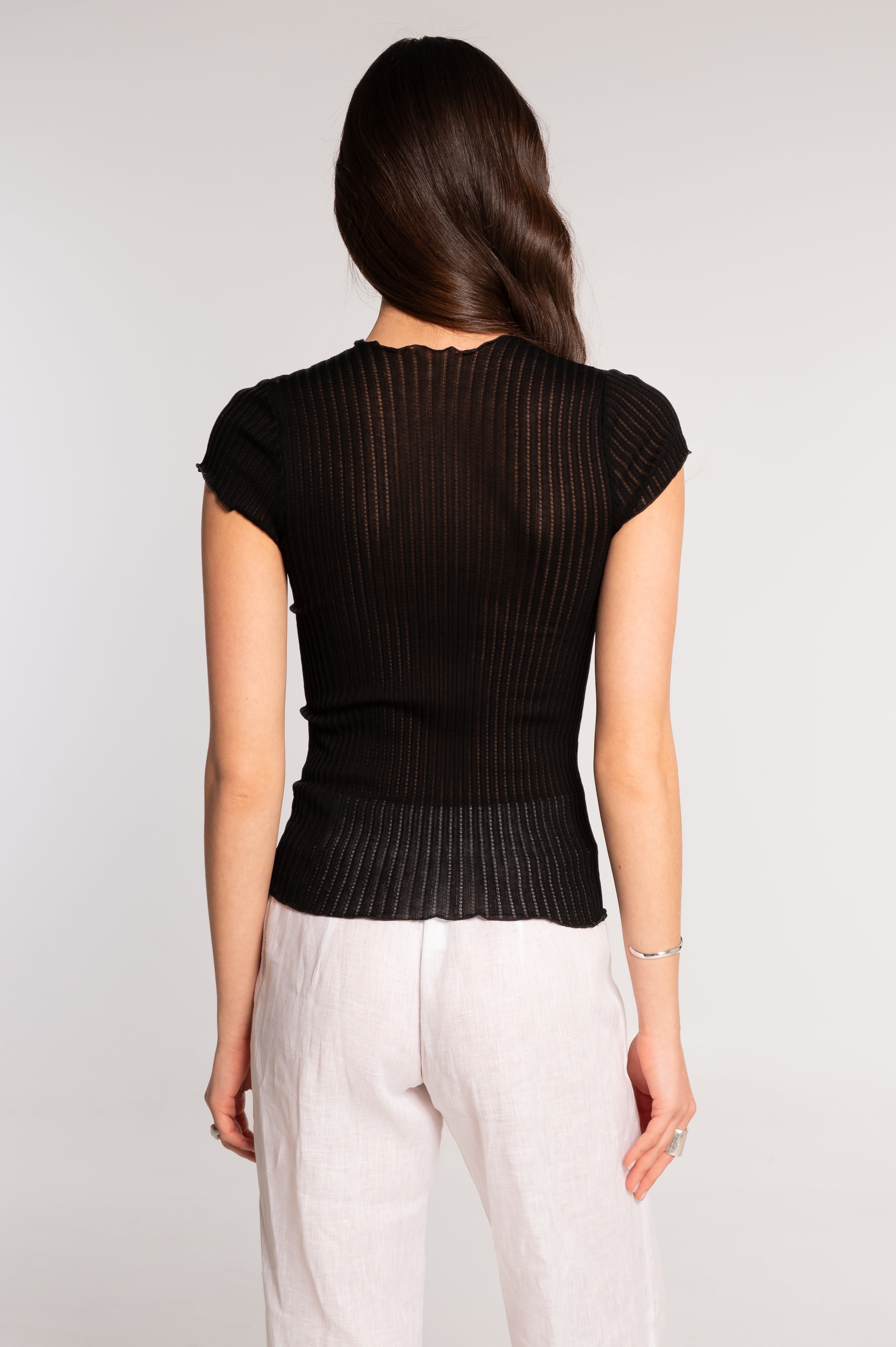 Short sleeves top in ajouré Filoscozia 3117