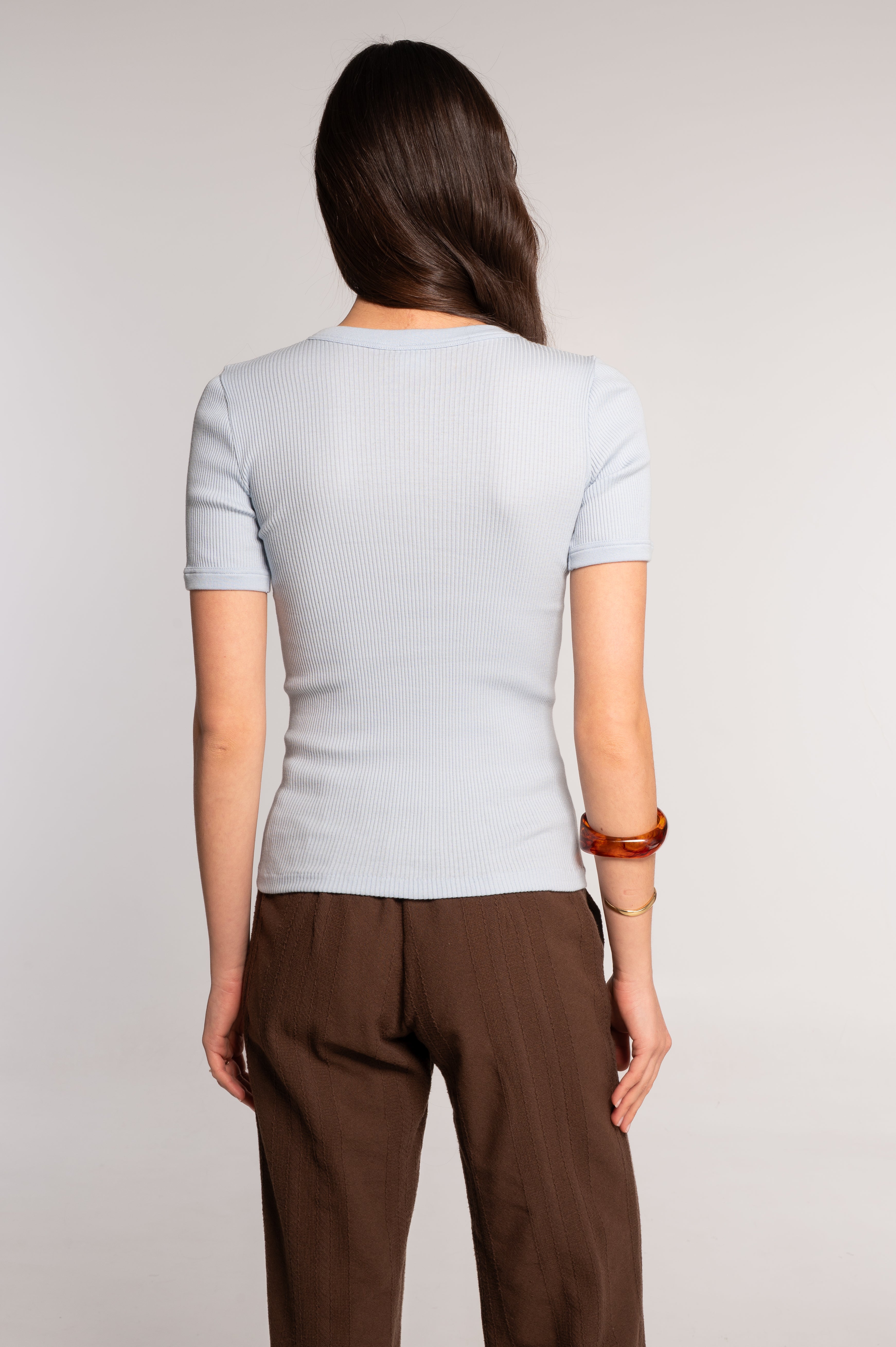Cotton round neck T-shirt 7159