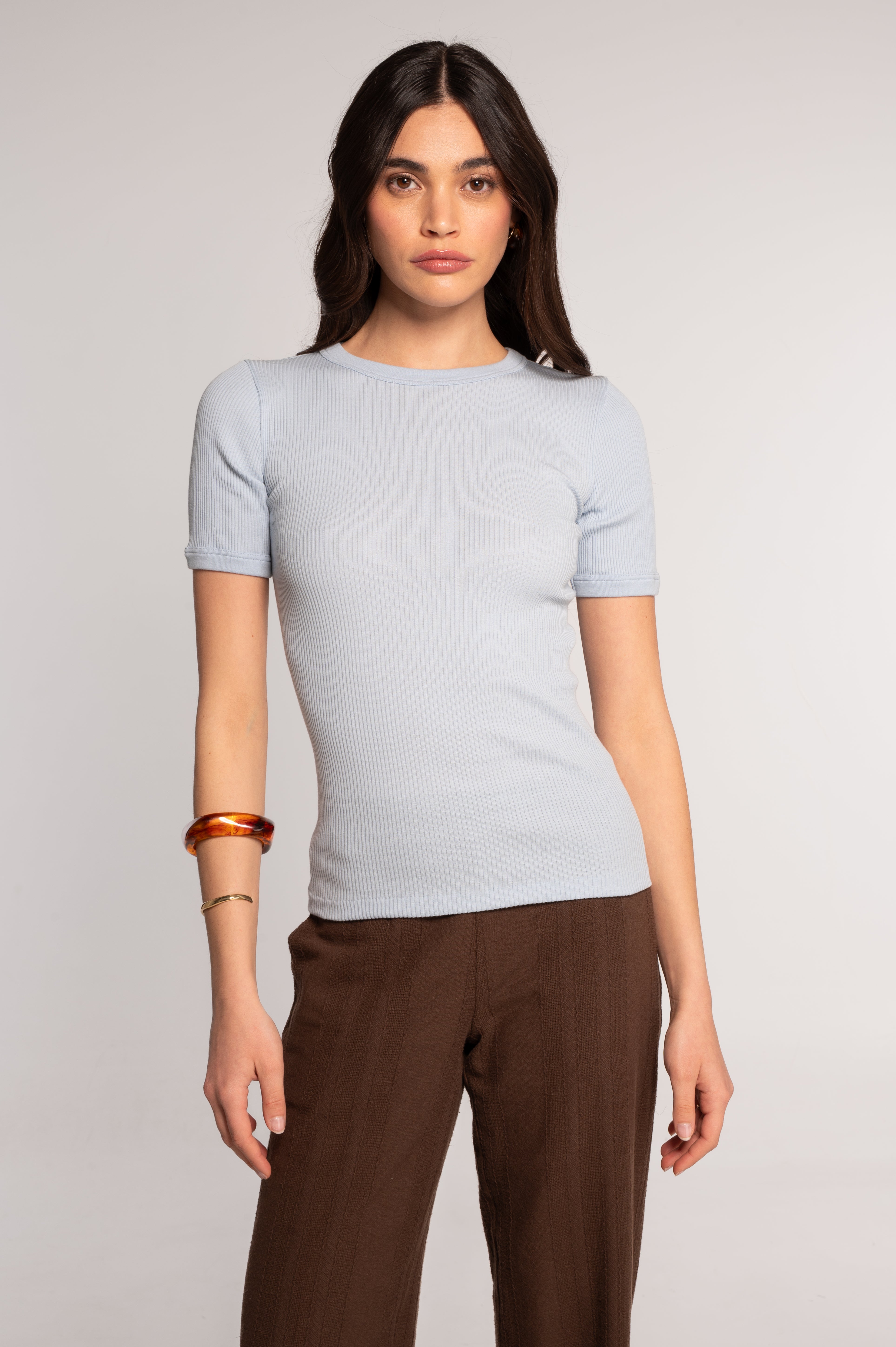 Cotton round neck T-shirt 7159