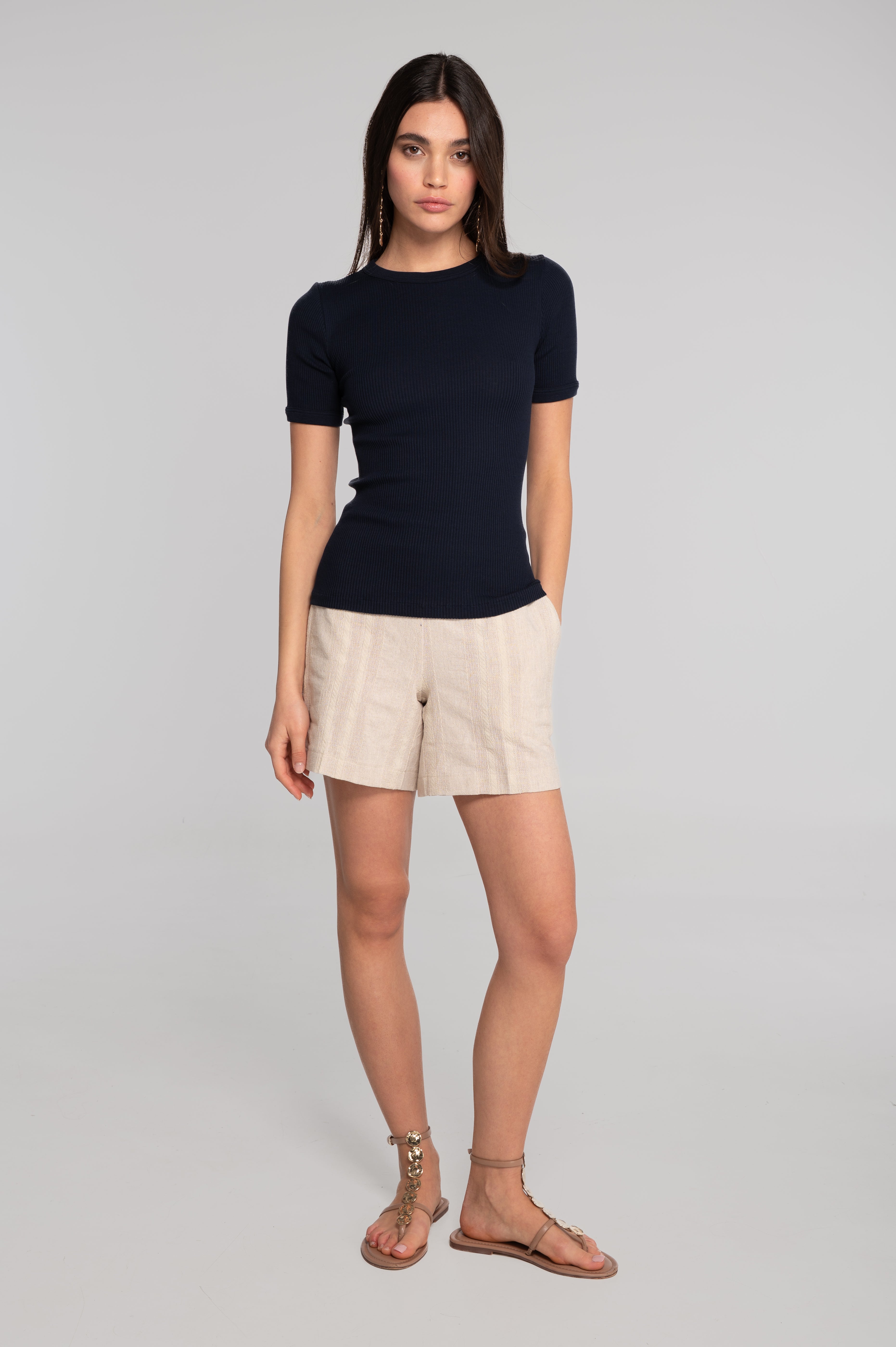 Cotton round neck T-shirt 7159