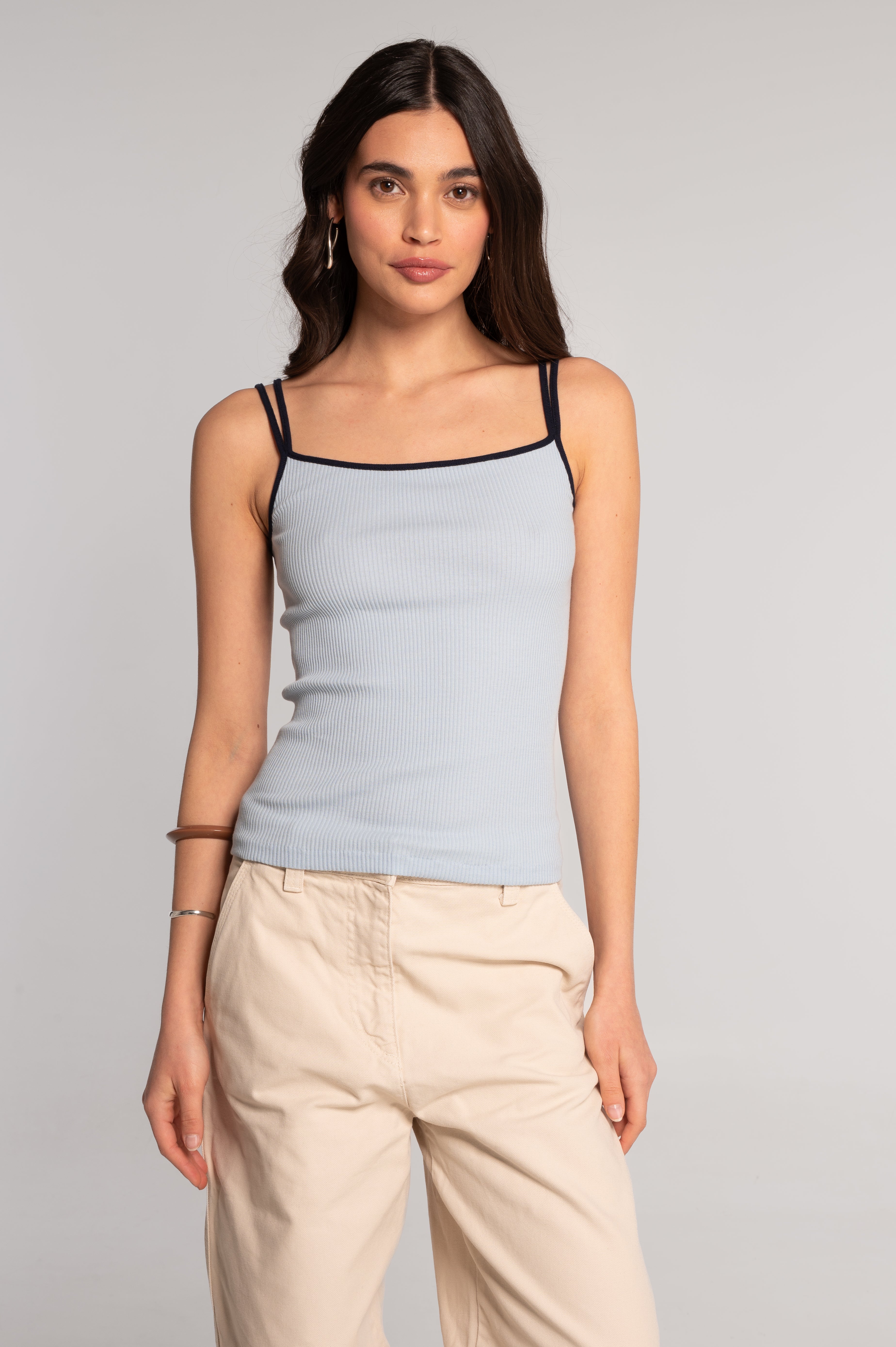 Cotton camisole top with double straps 7170