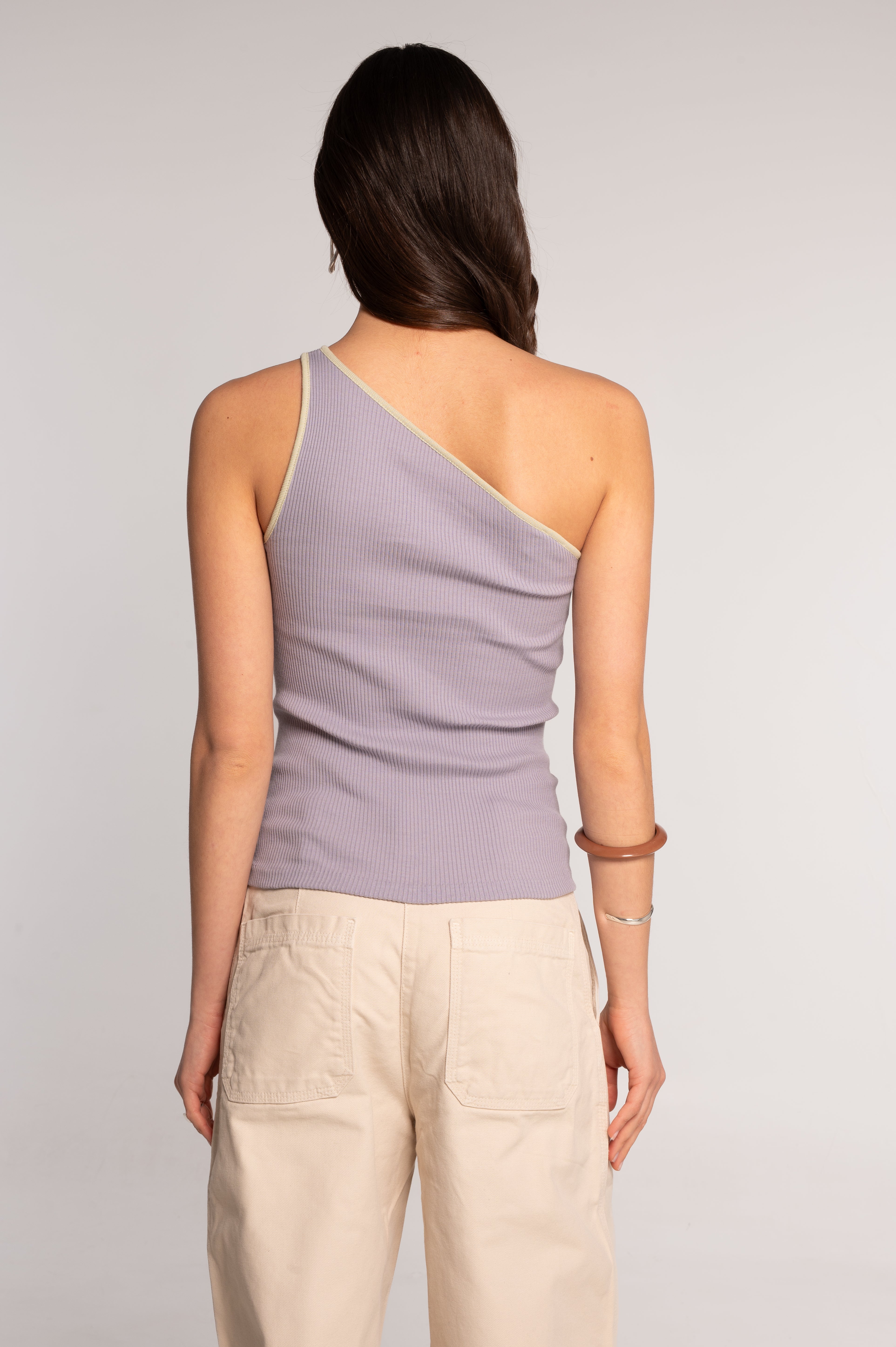 Cotton one-shoulder top 7171