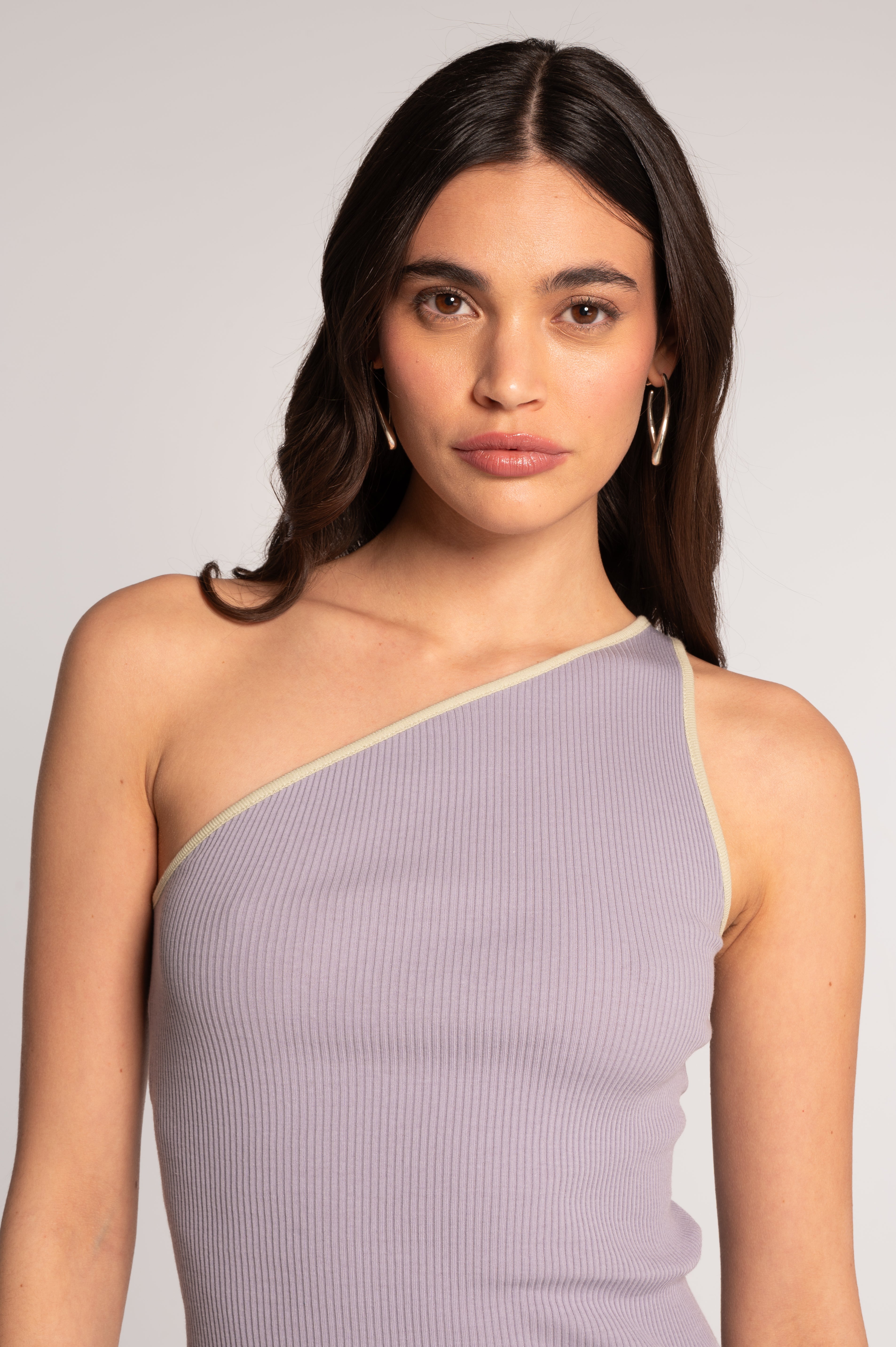 Cotton one-shoulder top 7171