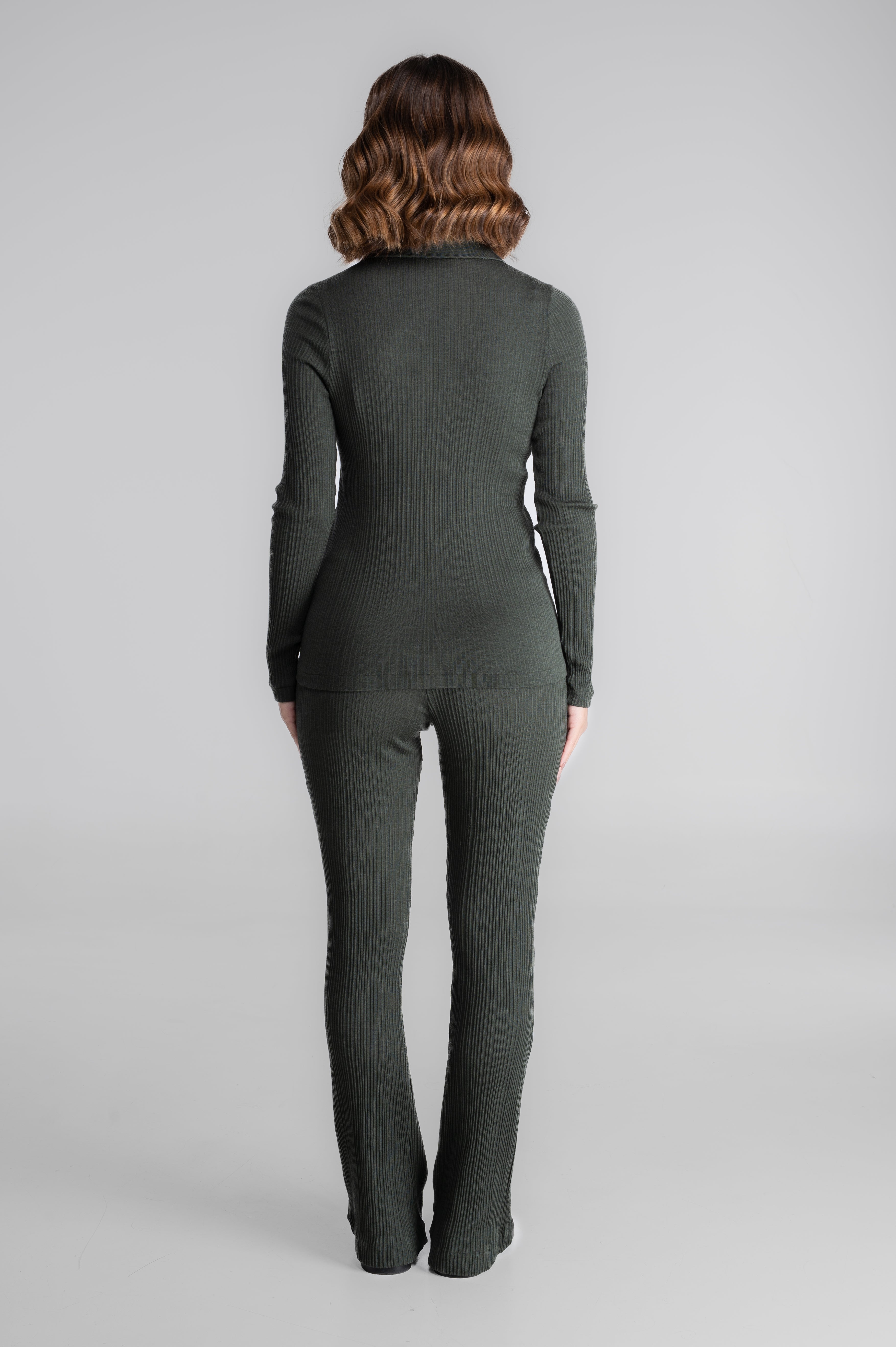 Wool and silk long sleeves polo shirt 7460