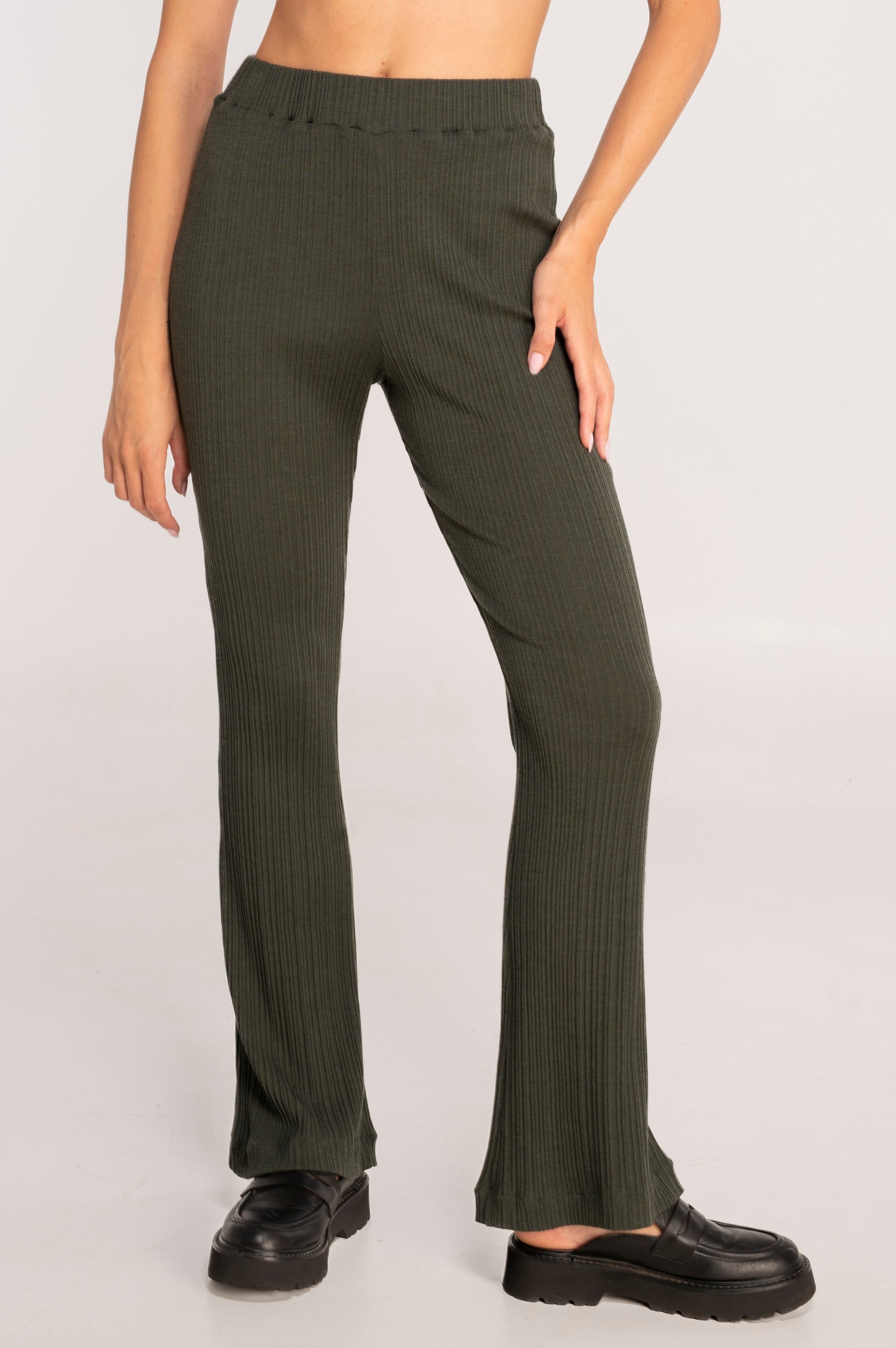 Wool and silk long flared trousers 7469