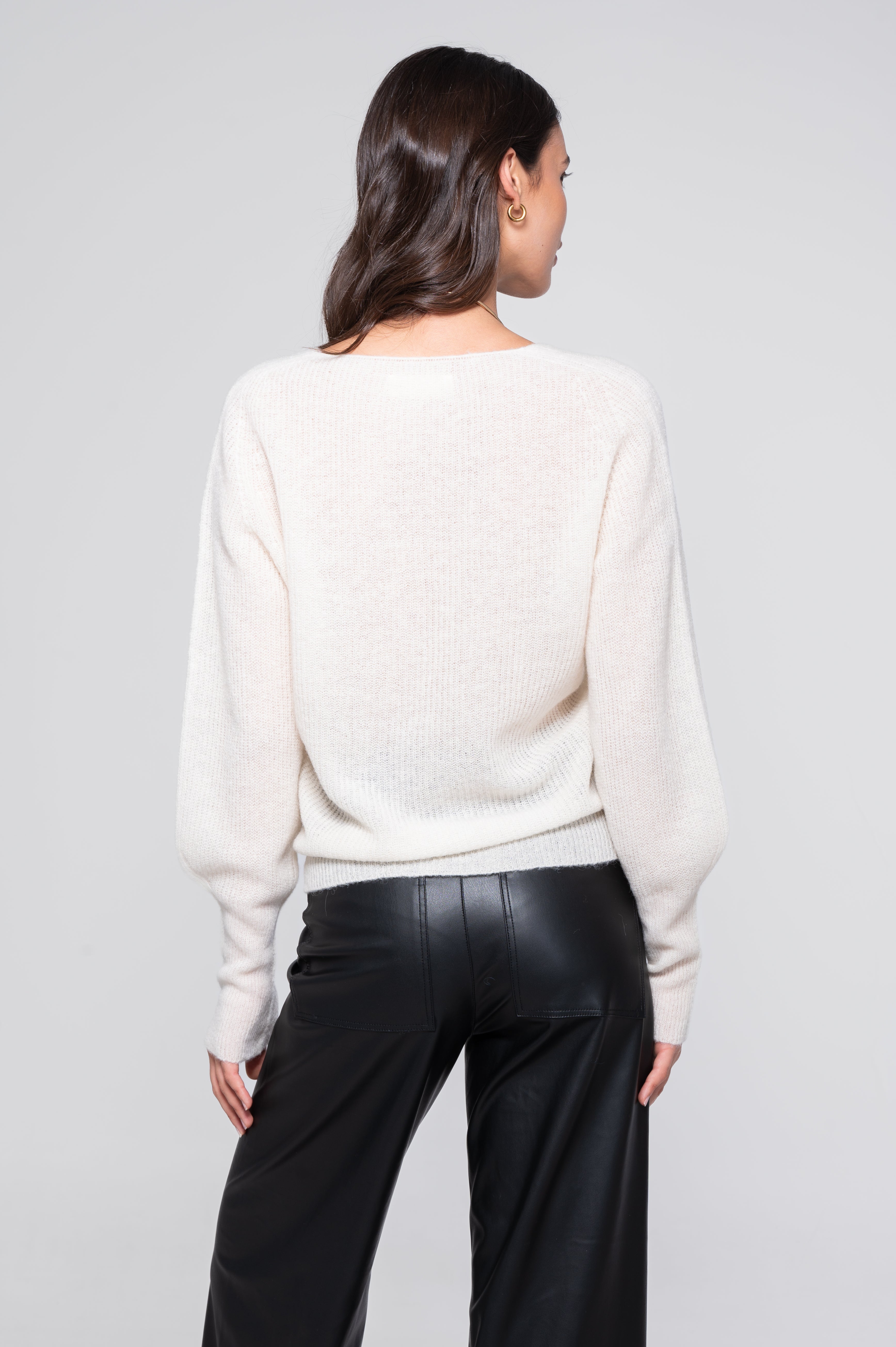 V neck pullover in alpaca 7483