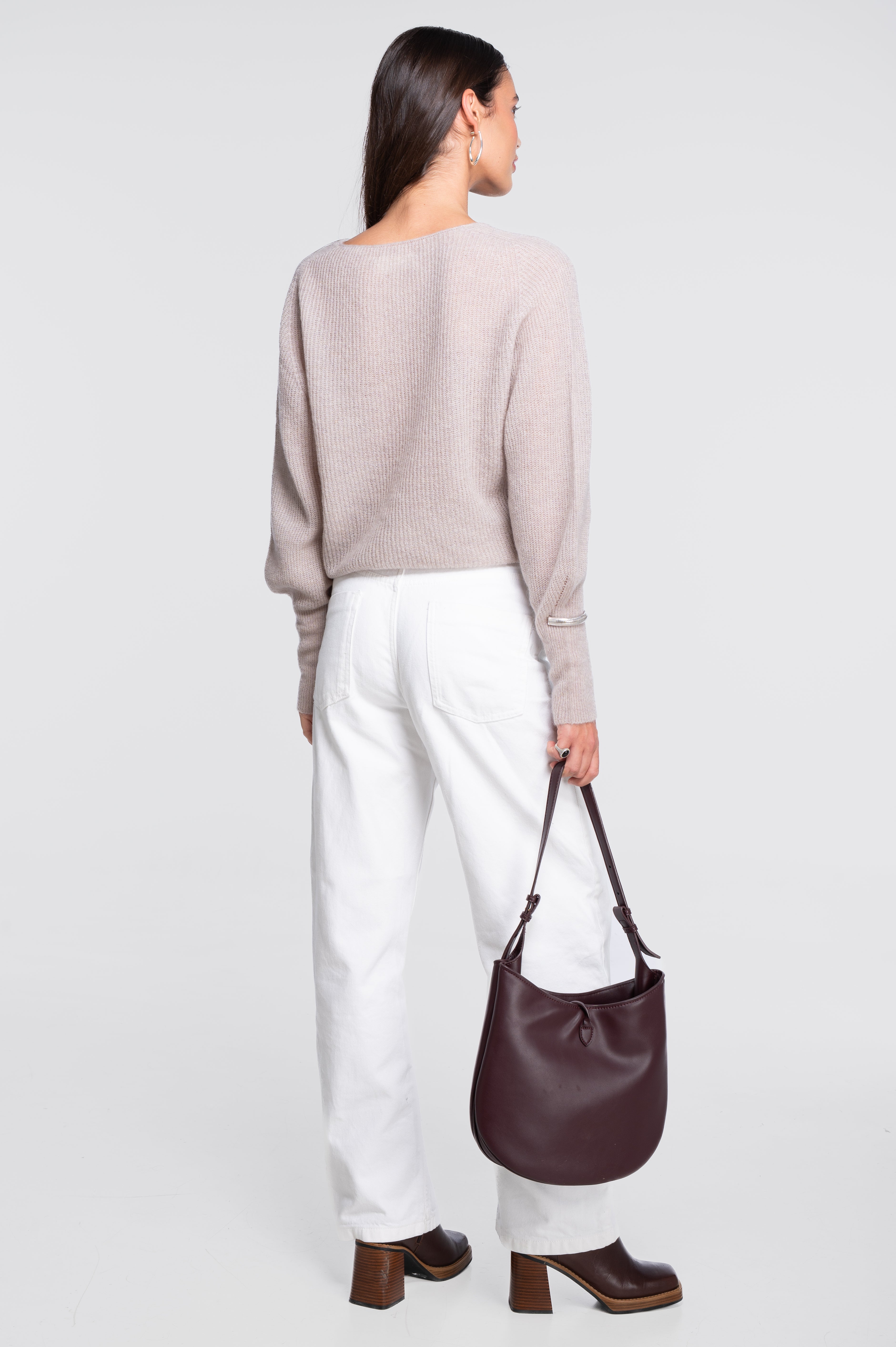 V neck pullover in alpaca 7483