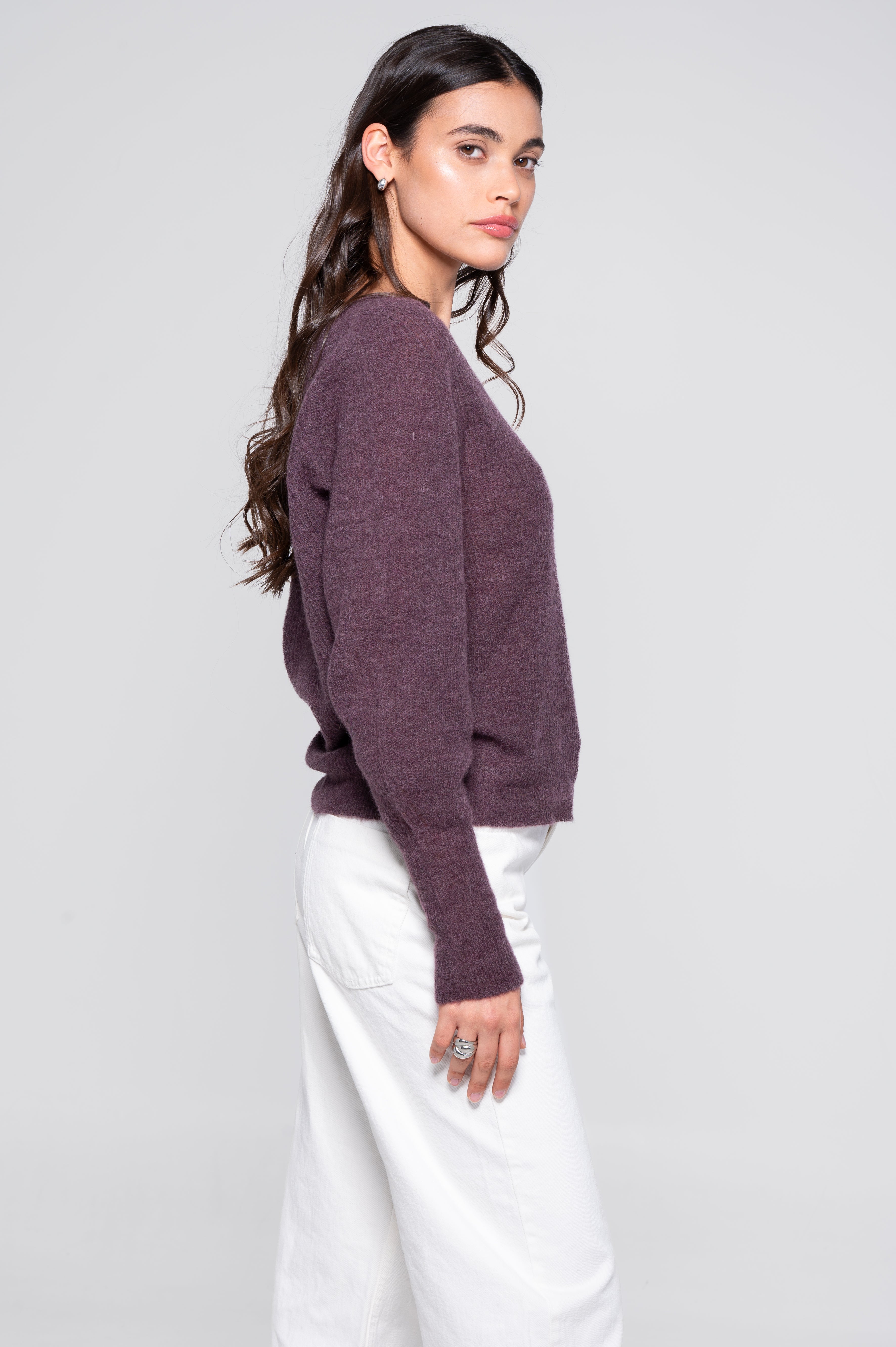 V neck pullover in alpaca 7483