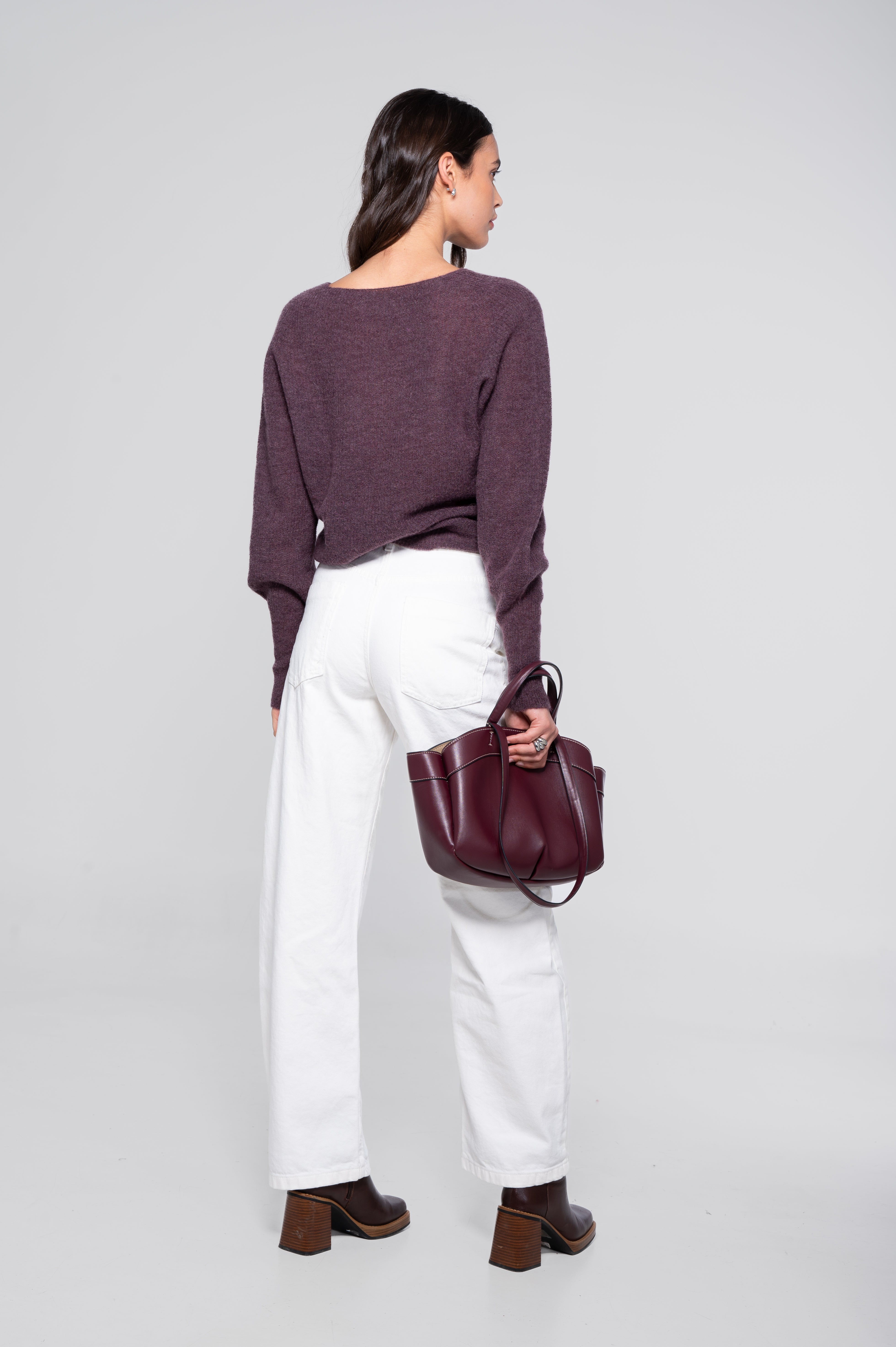 V neck pullover in alpaca 7483