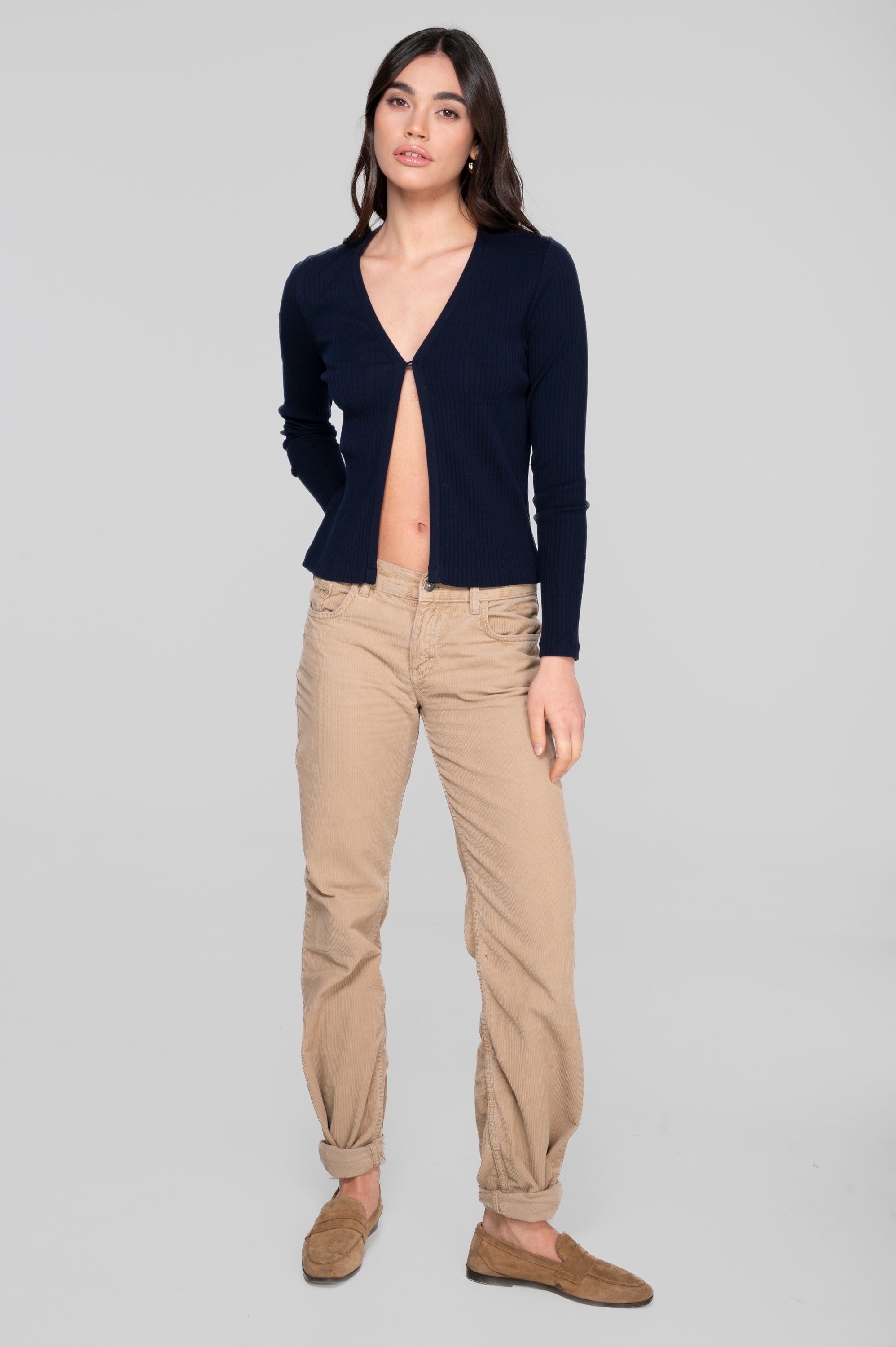 Cotton long sleeves cardigan 7564