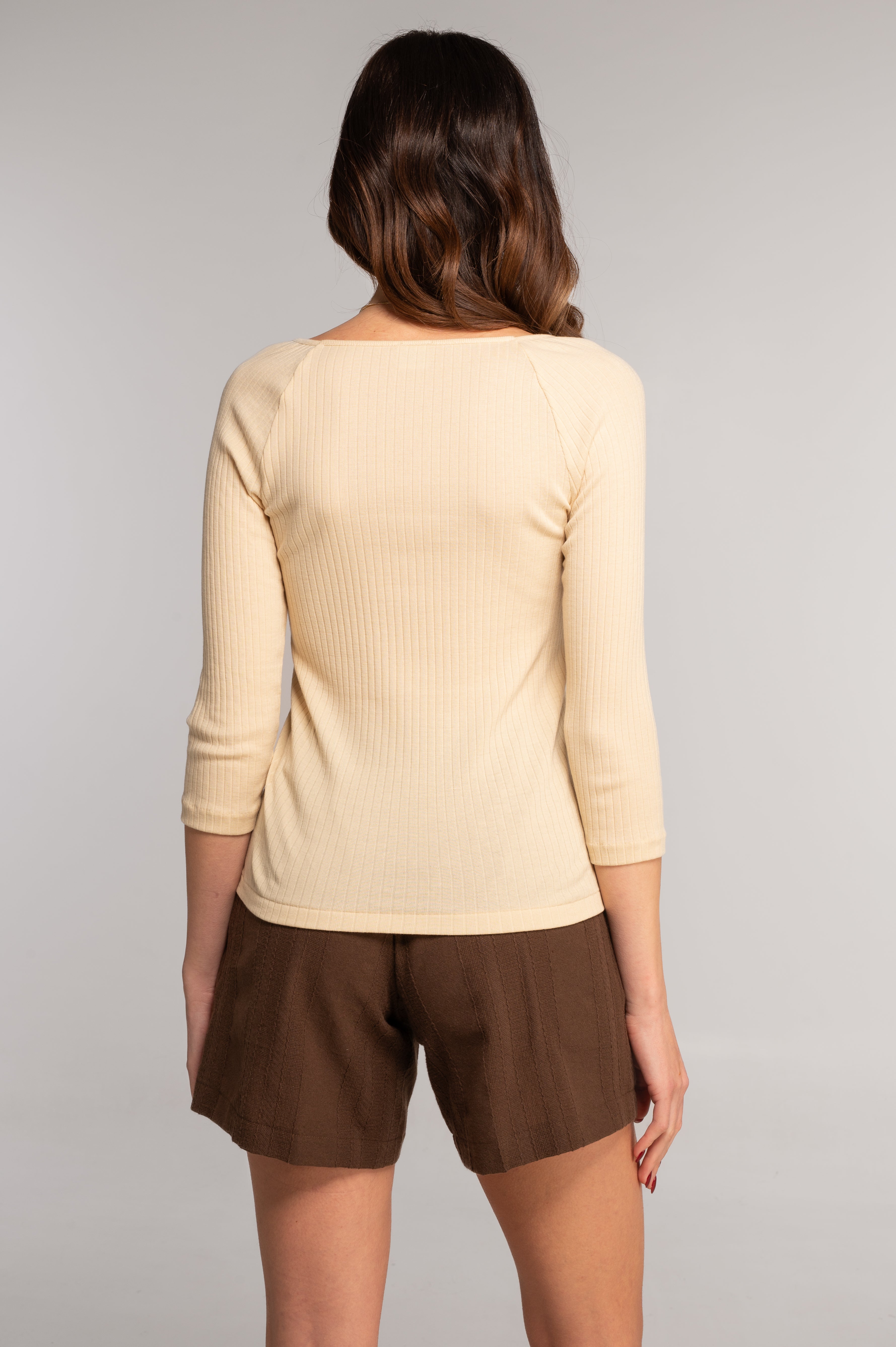 Cotton three-quarter sleeve shirt 7567