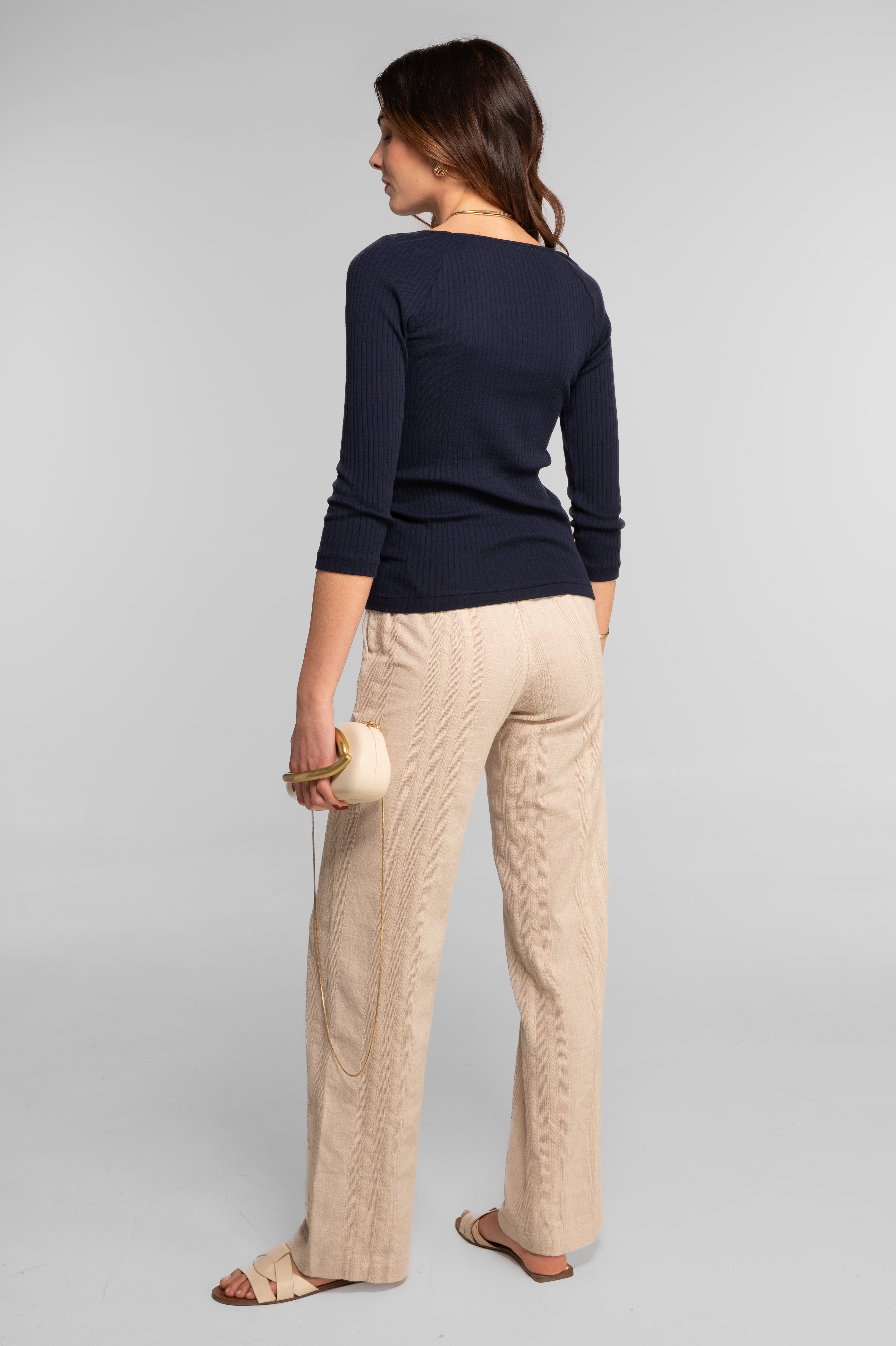 Cotton three-quarter sleeve shirt 7567