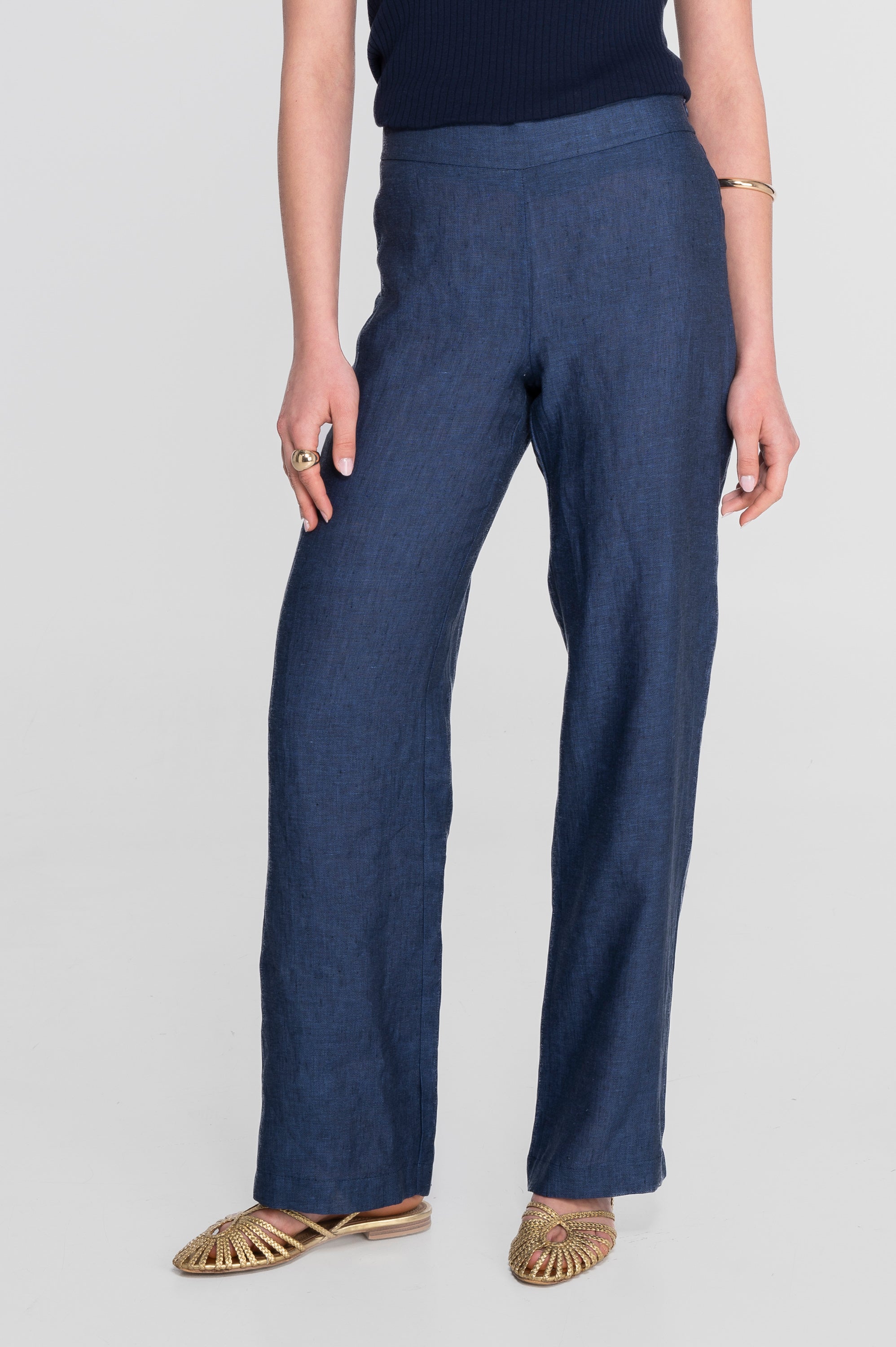 Wide-leg linen trousers 7536L