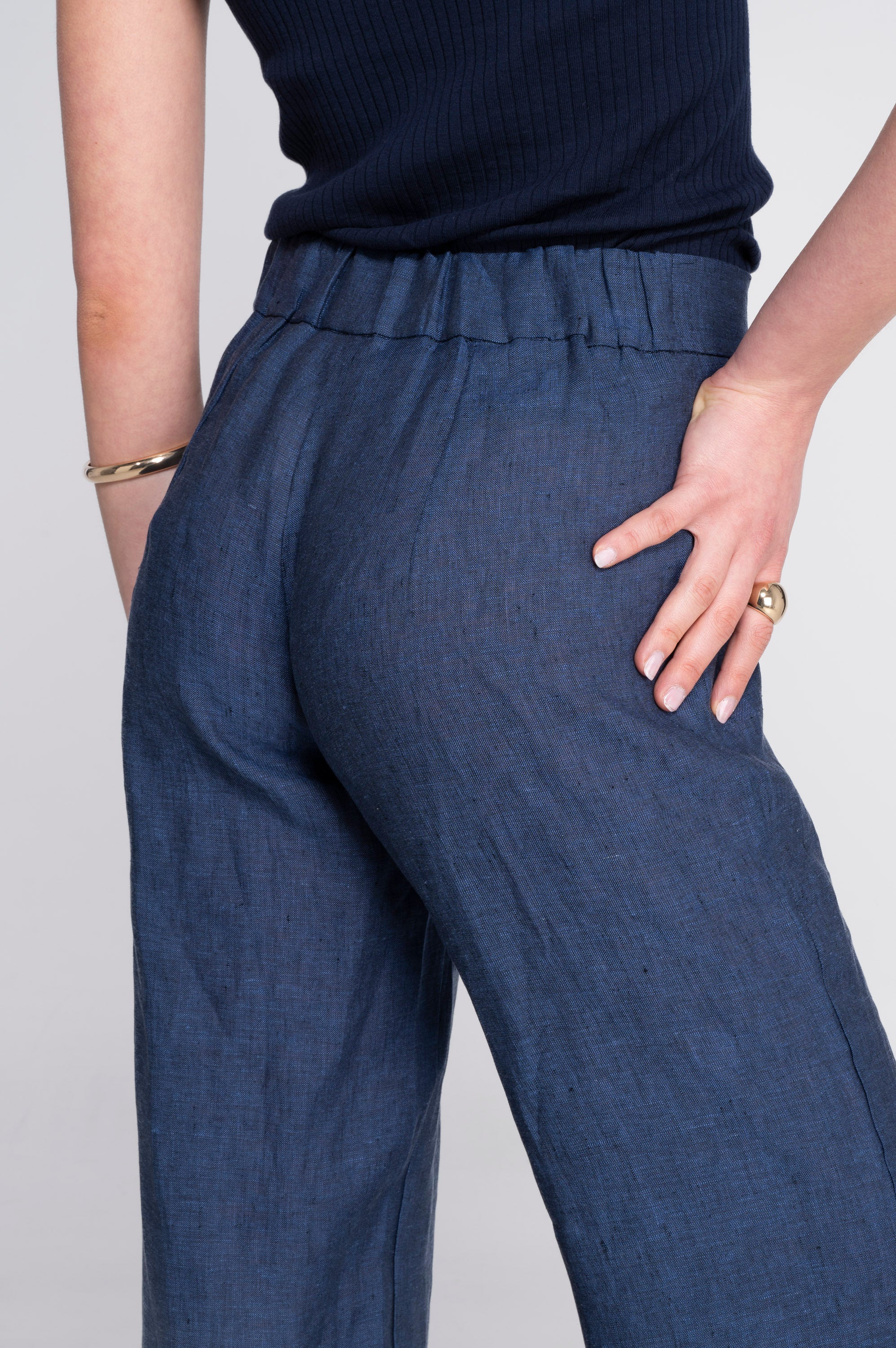 Wide-leg linen trousers 7536L