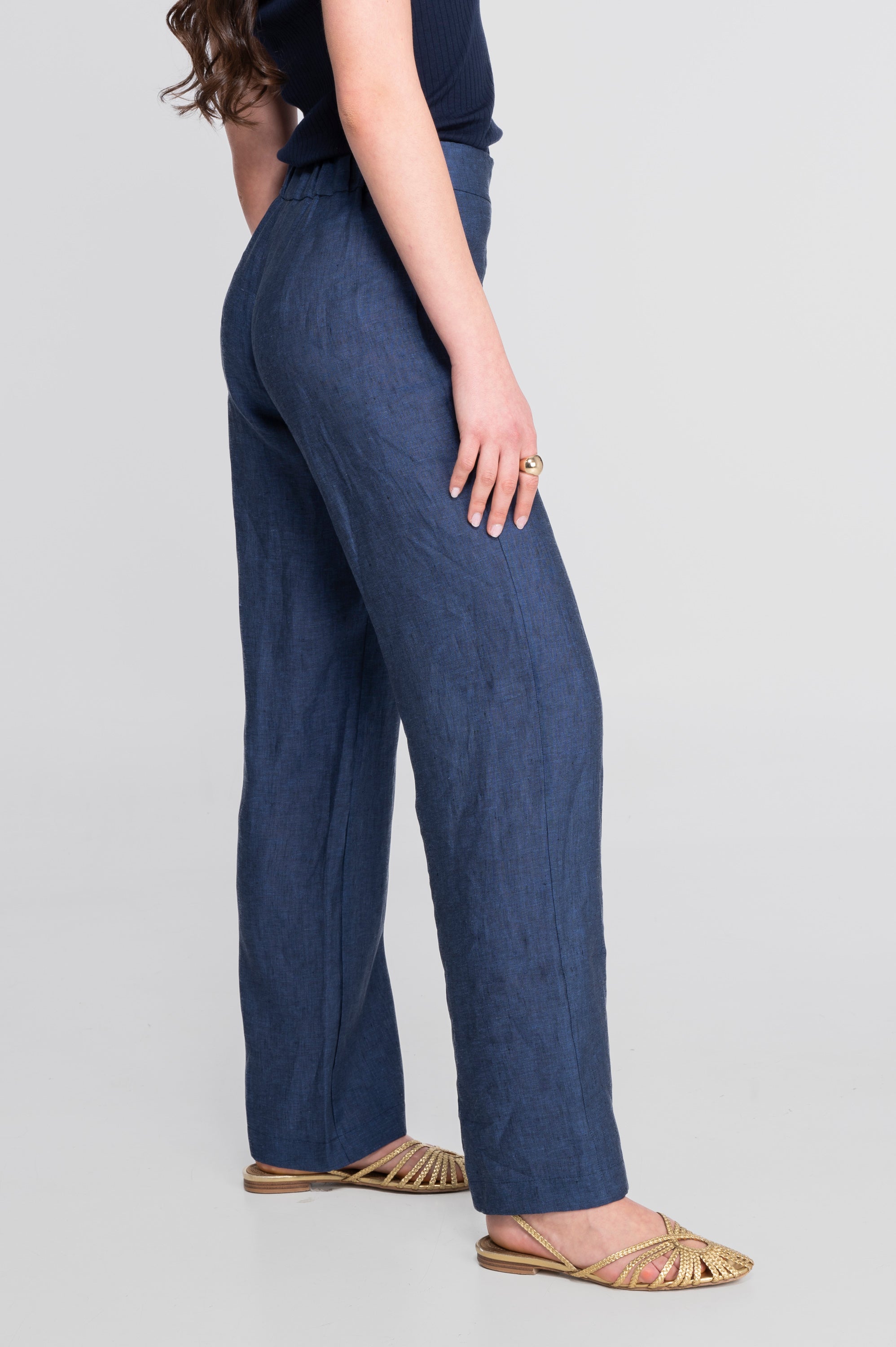 Wide-leg linen trousers 7536L
