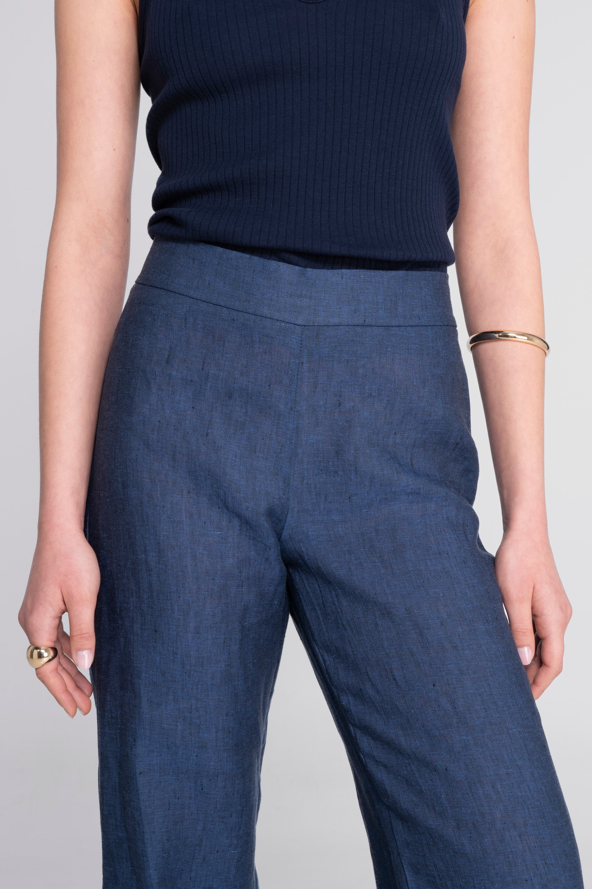 Wide-leg linen trousers 7536L