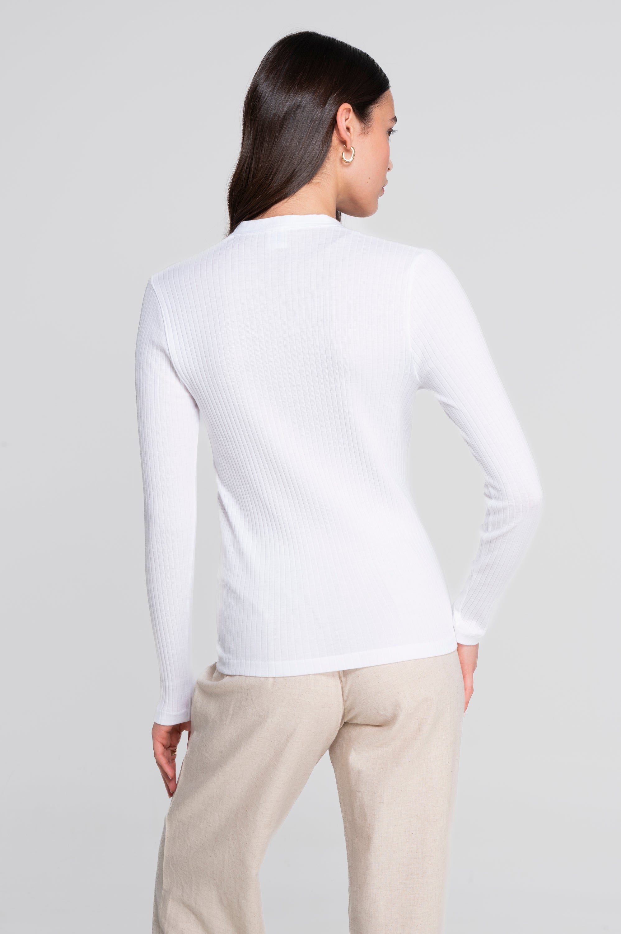 Cotton long sleeves henley shirt 7565