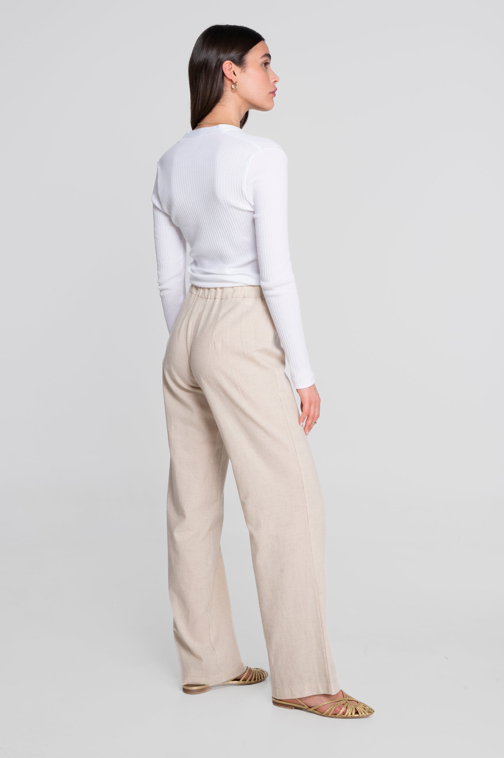 Cotton long sleeves henley shirt 7565