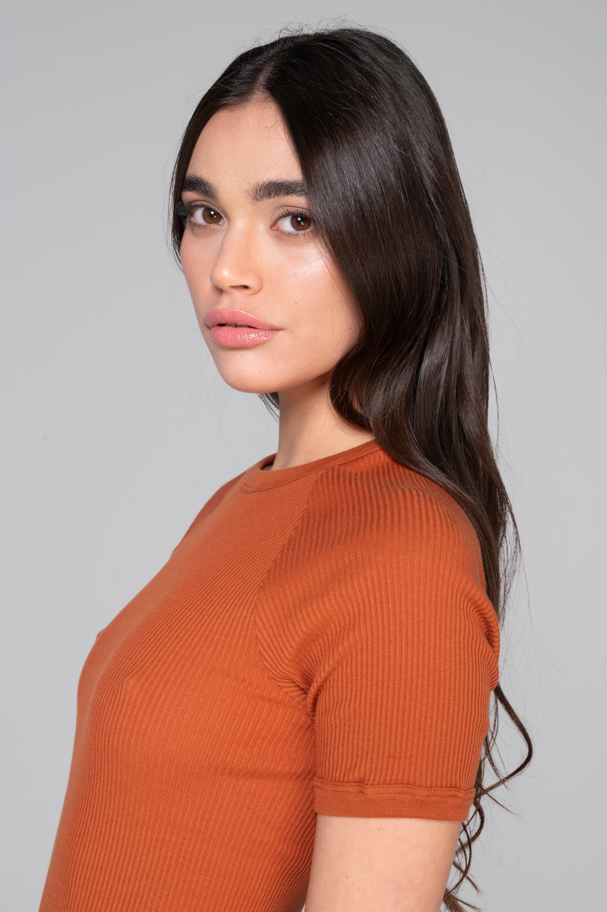 Cotton round neck T-shirt 7163