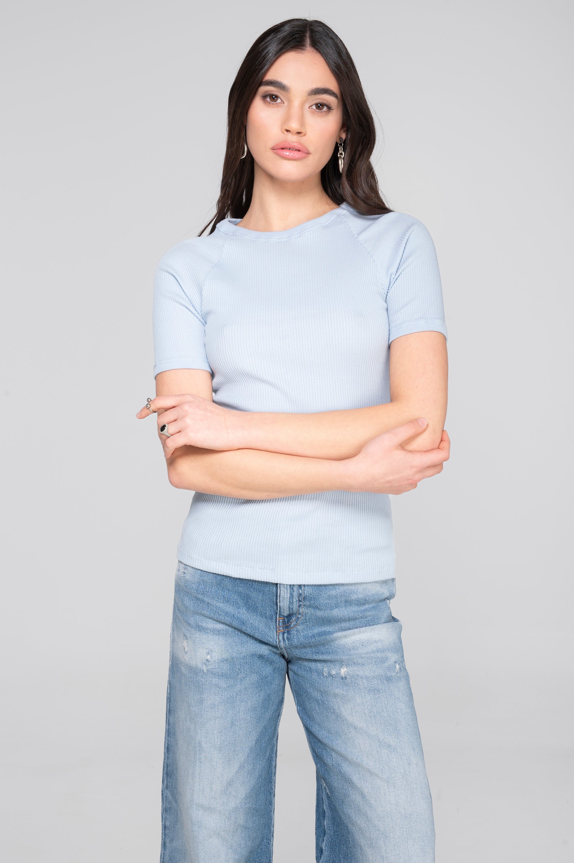 Cotton round neck T-shirt 7163