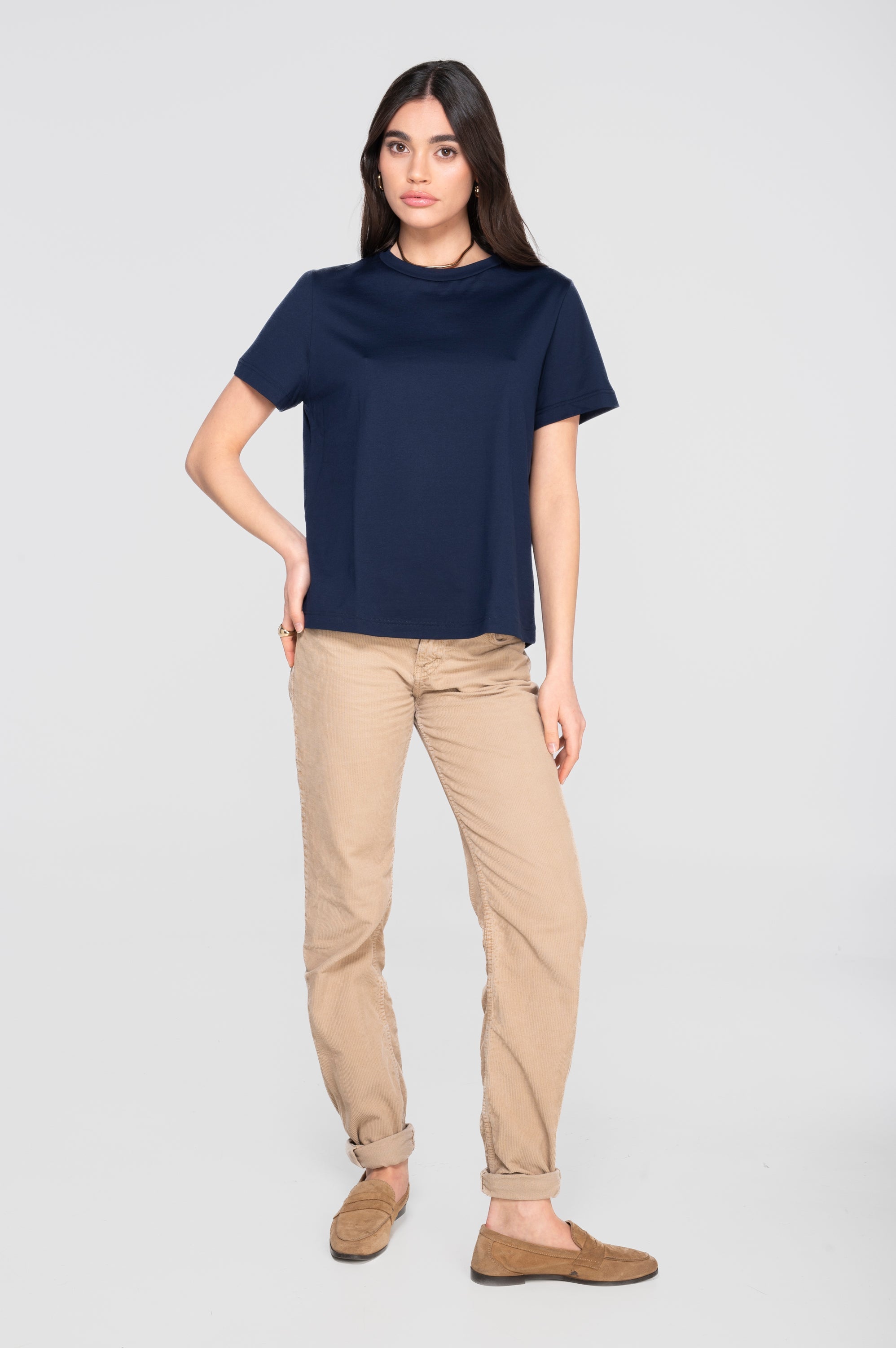 Round neck T-shirt in jersey cotton 409