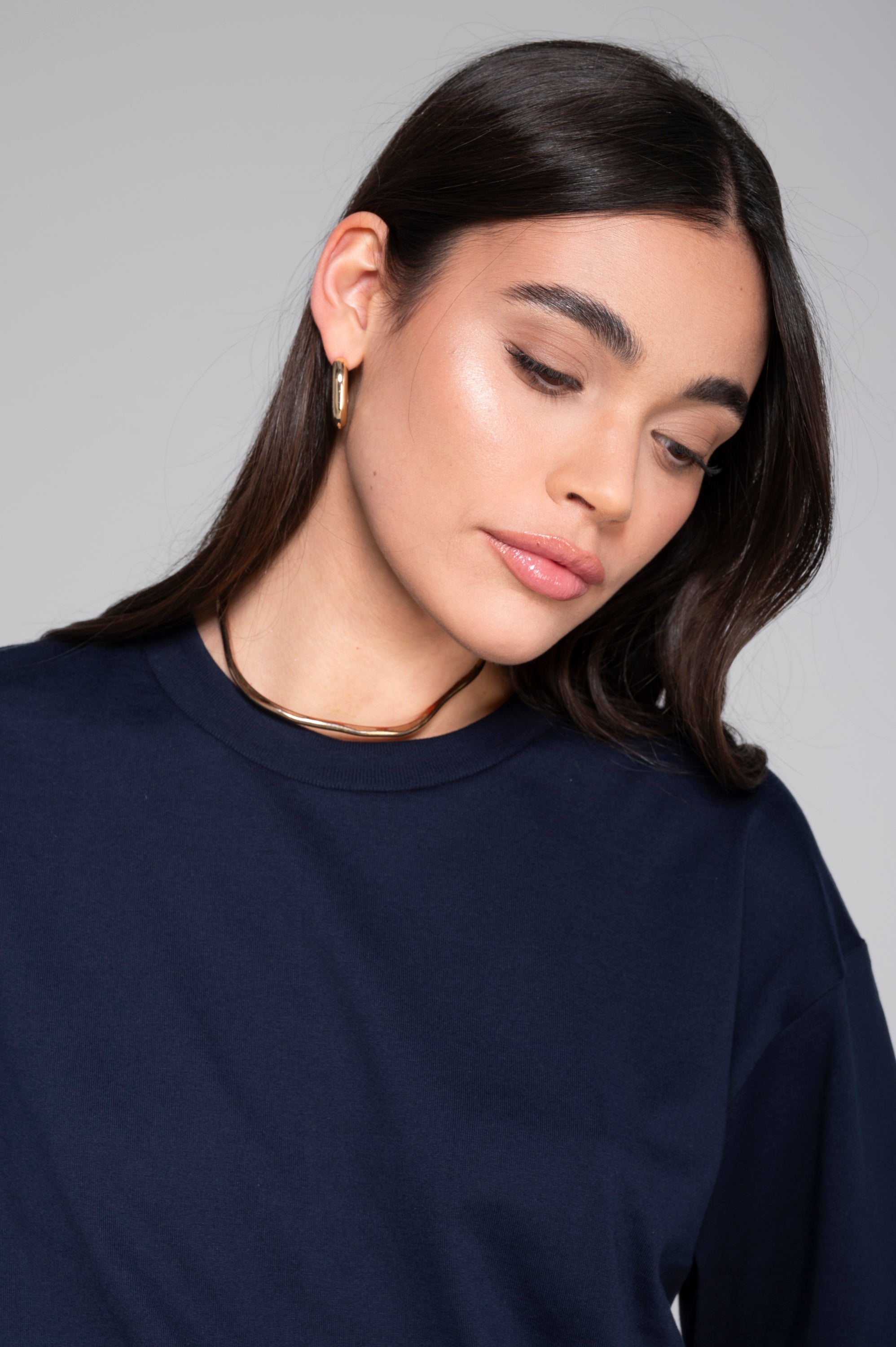 Round neck T-shirt in heavyweight jersey cotton 7571