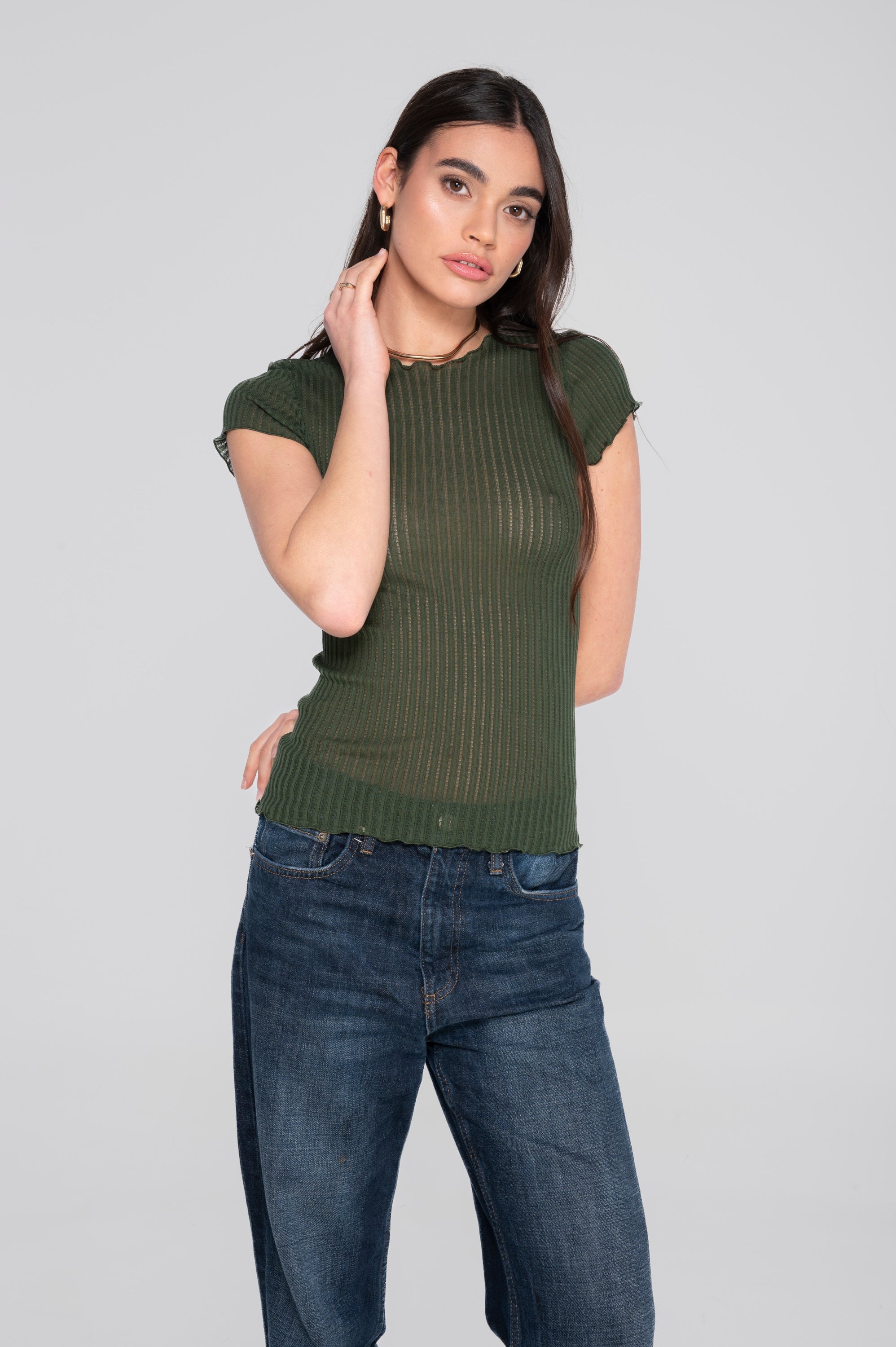 Short sleeves top in ajouré Filoscozia 3117