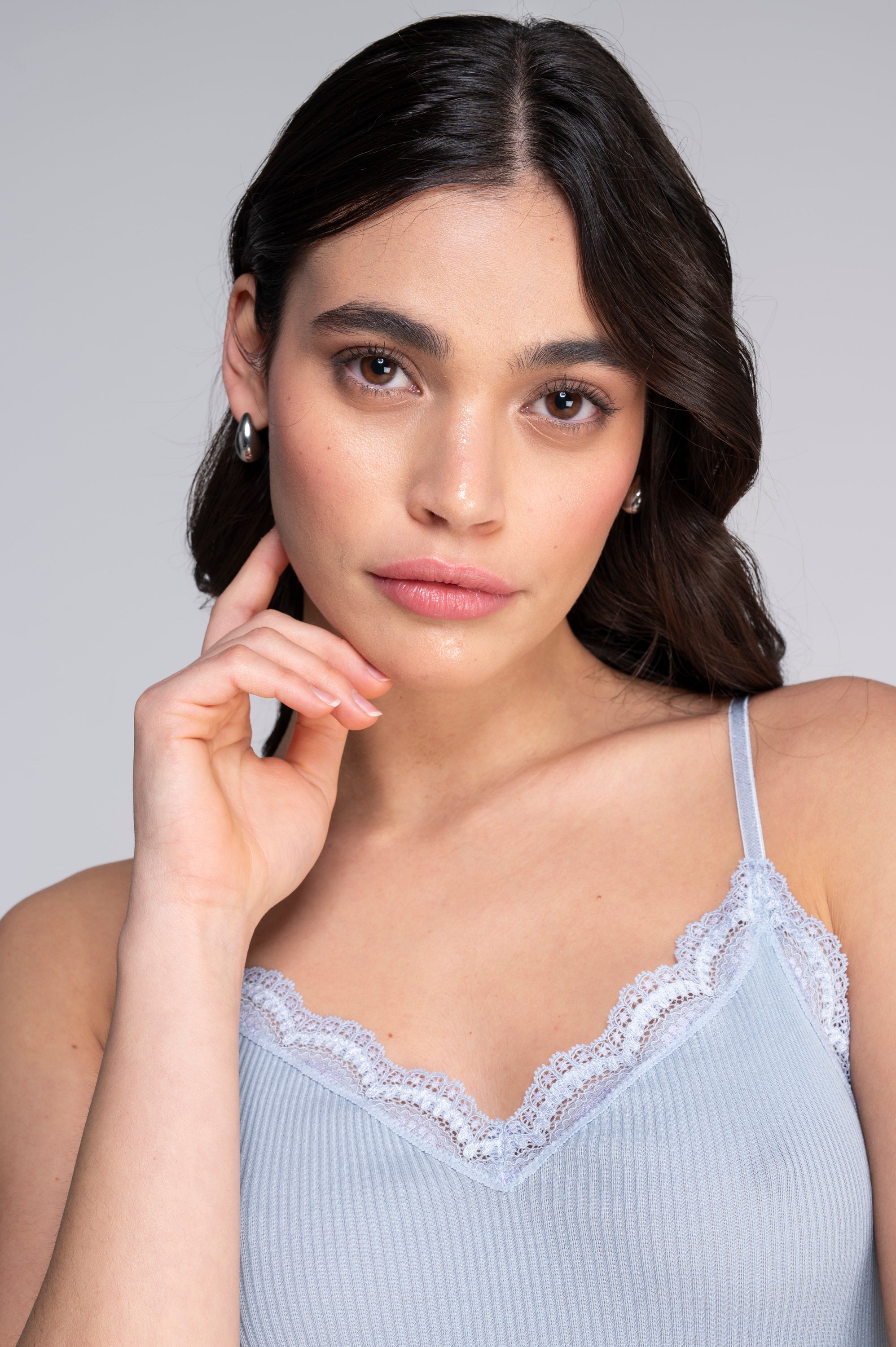 Filoscozia cotton and Leavers lace camisole top 3160