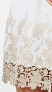Short-sleeved Dress in Cotton with Macramé 5985 - Oscalito