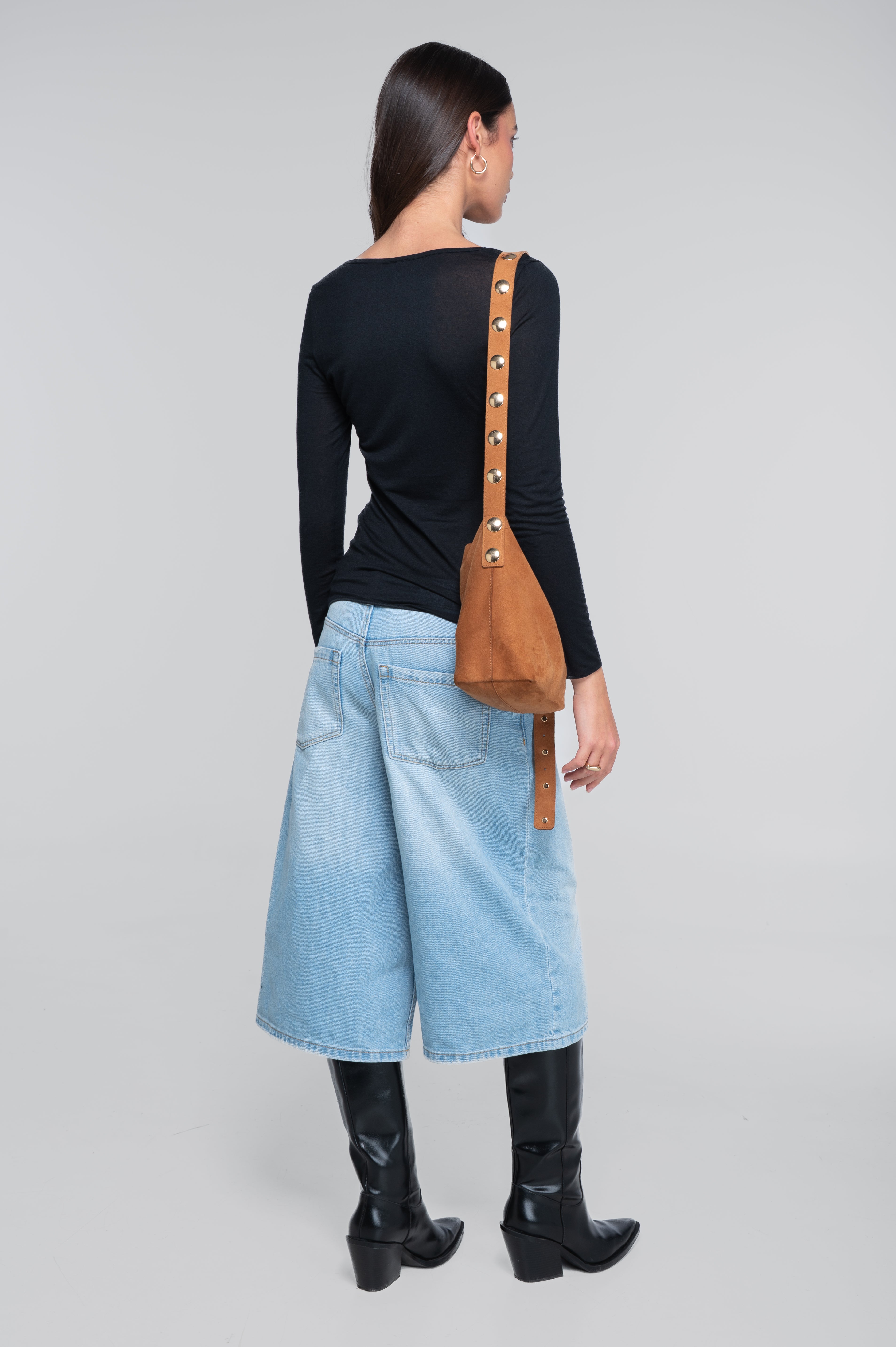 Modal cashmere long sleeves roundneck shirt 1481