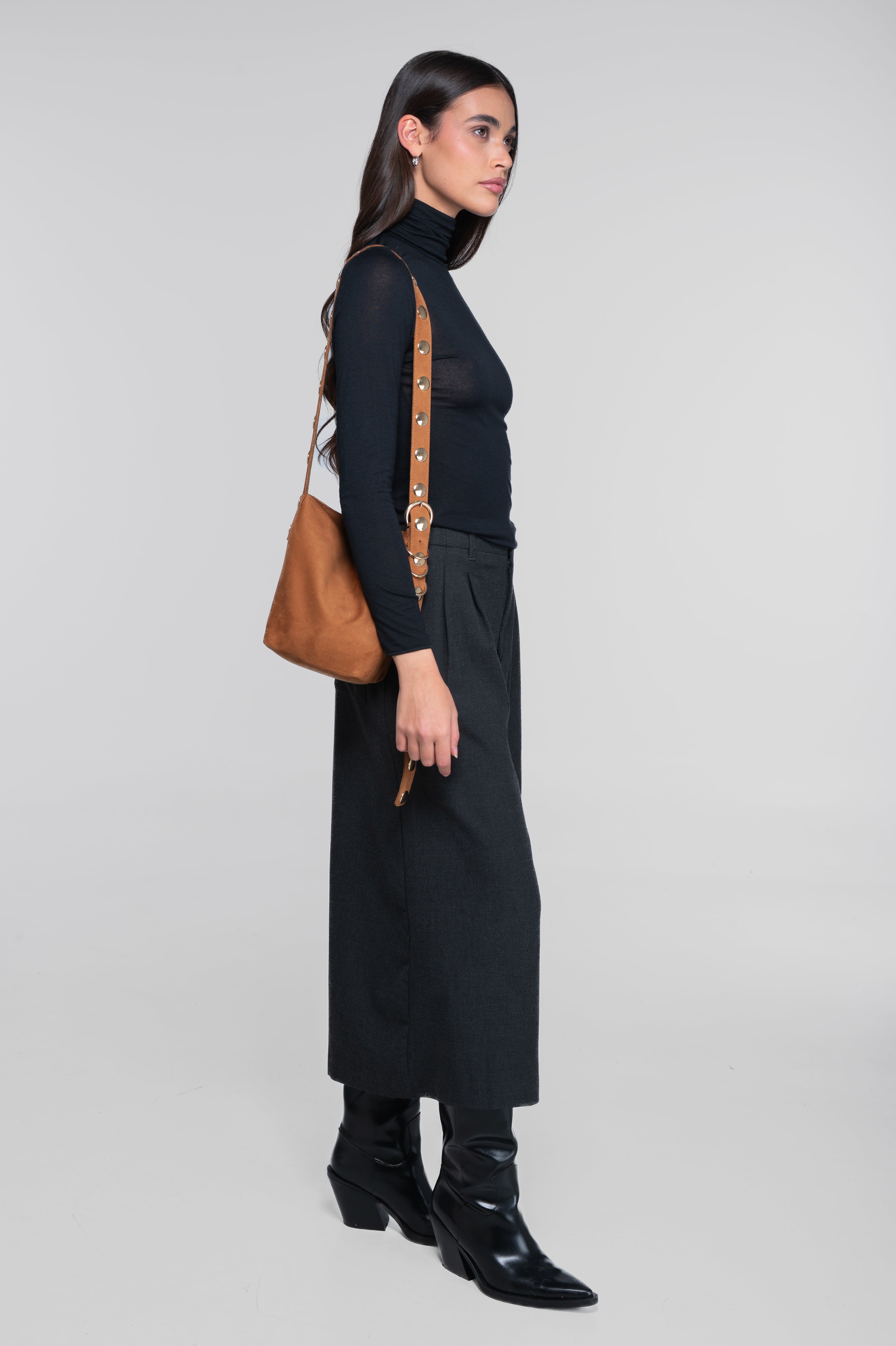 Modal cashmere long sleeves turtleneck shirt 1482